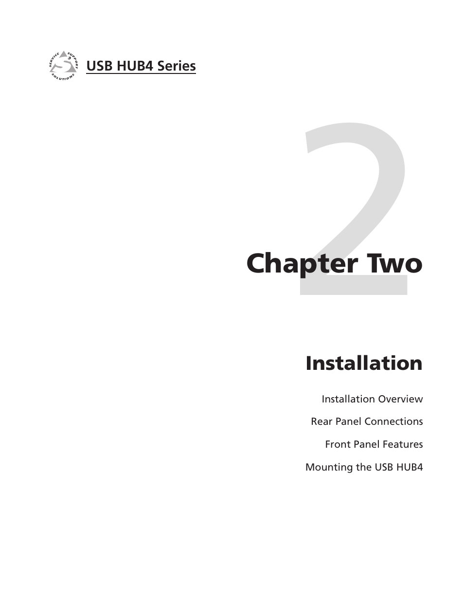 Chapter 2: installation, Chapter two • installation | Extron Electronics USB HUB4 Series User Guide User Manual | Page 11 / 28