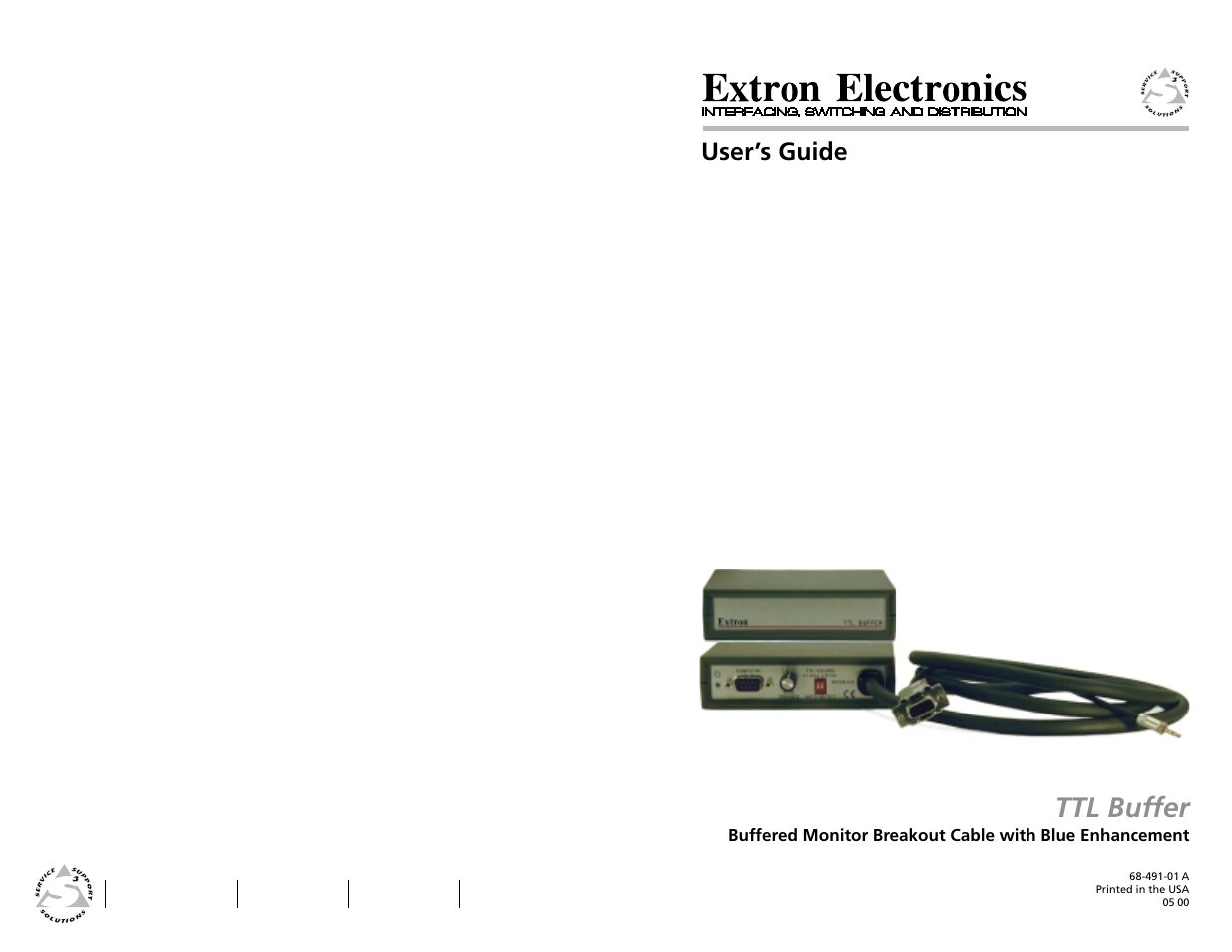 Extron Electronics TTL Buffer User Guide User Manual | 2 pages