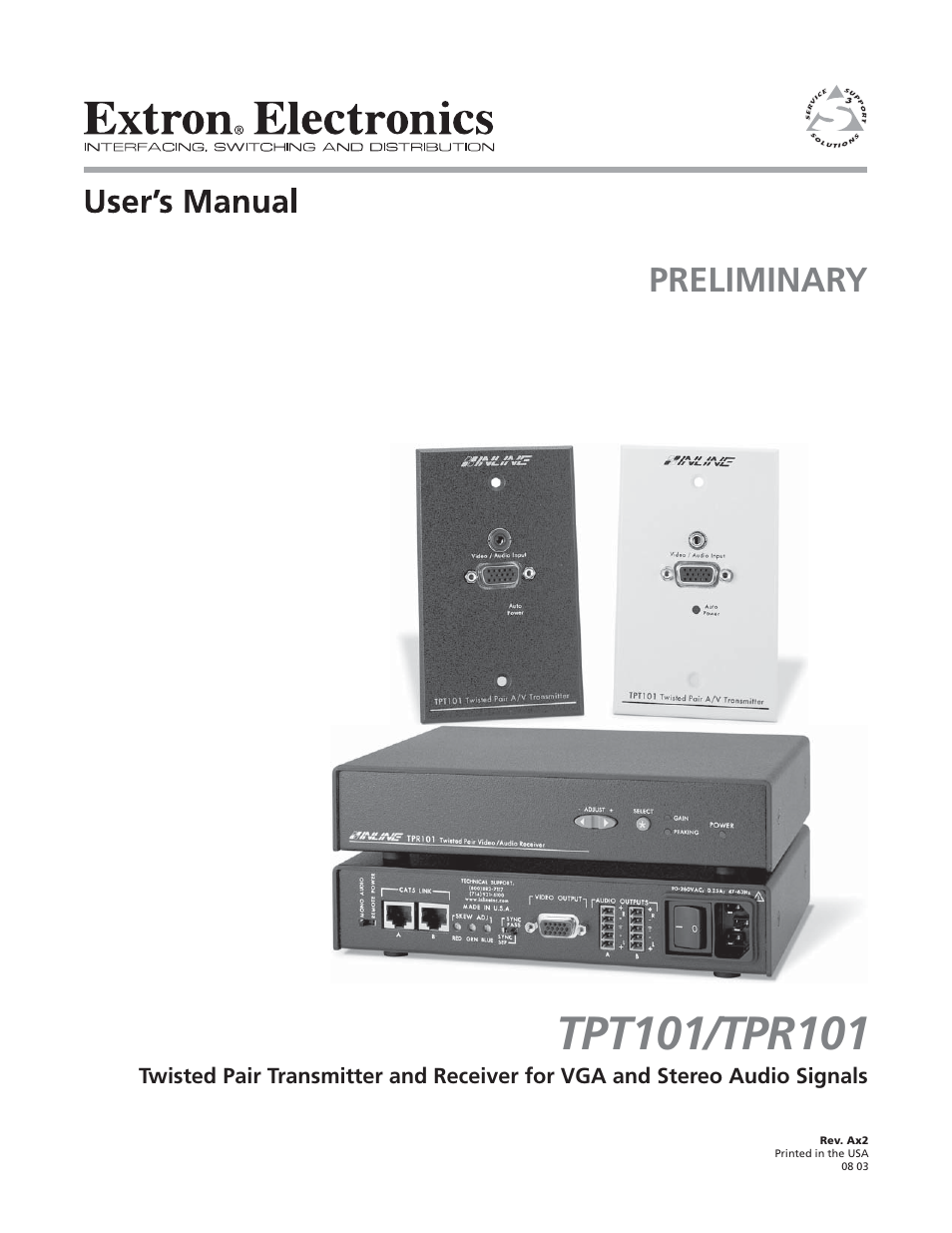 Extron Electronics TPT101_TPR101 User Guide User Manual | 24 pages