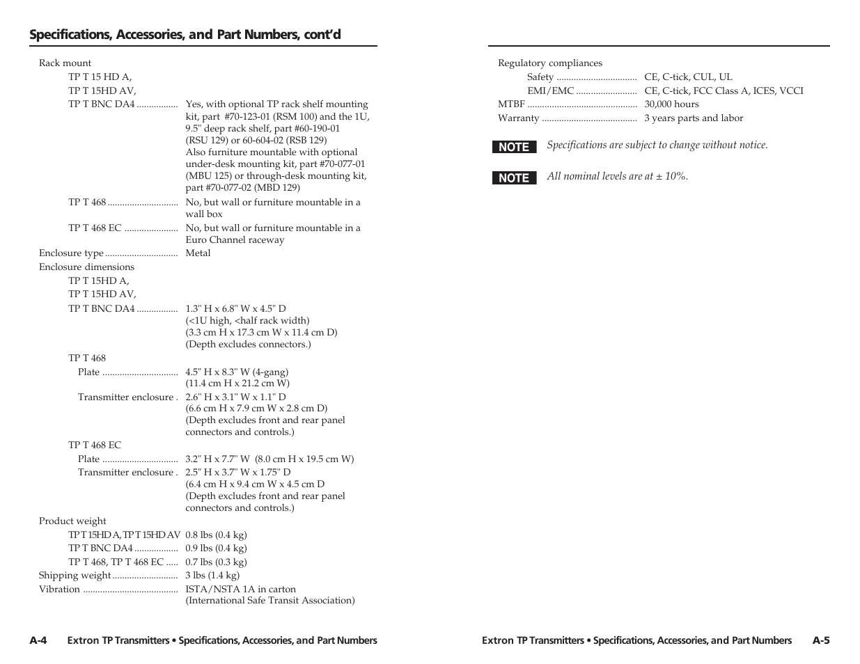 Extron Electronics TP Transmitters User Guide User Manual | Page 26 / 31