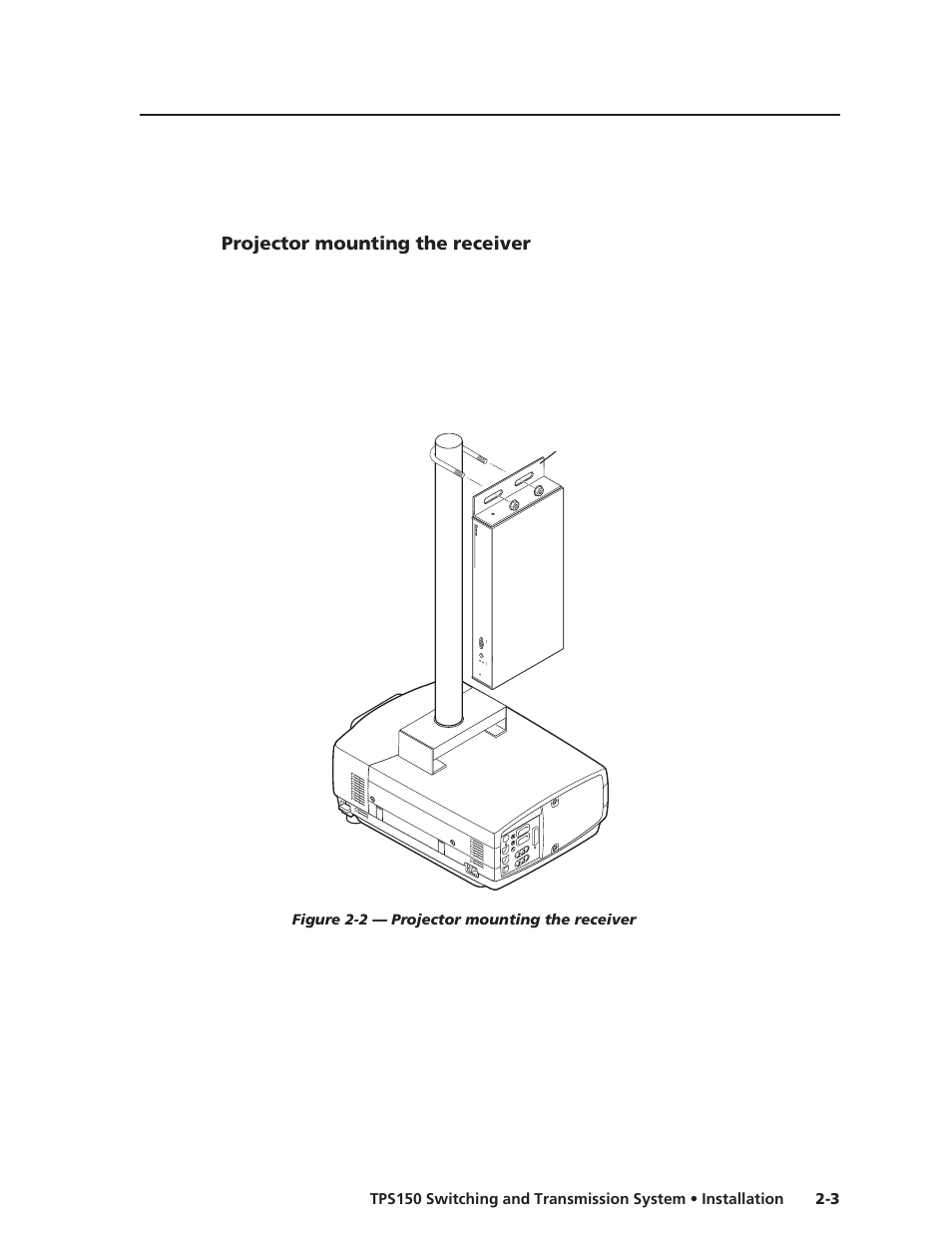 Projector mounting the receiver | Extron Electronics TPS150 User Guide User Manual | Page 15 / 54