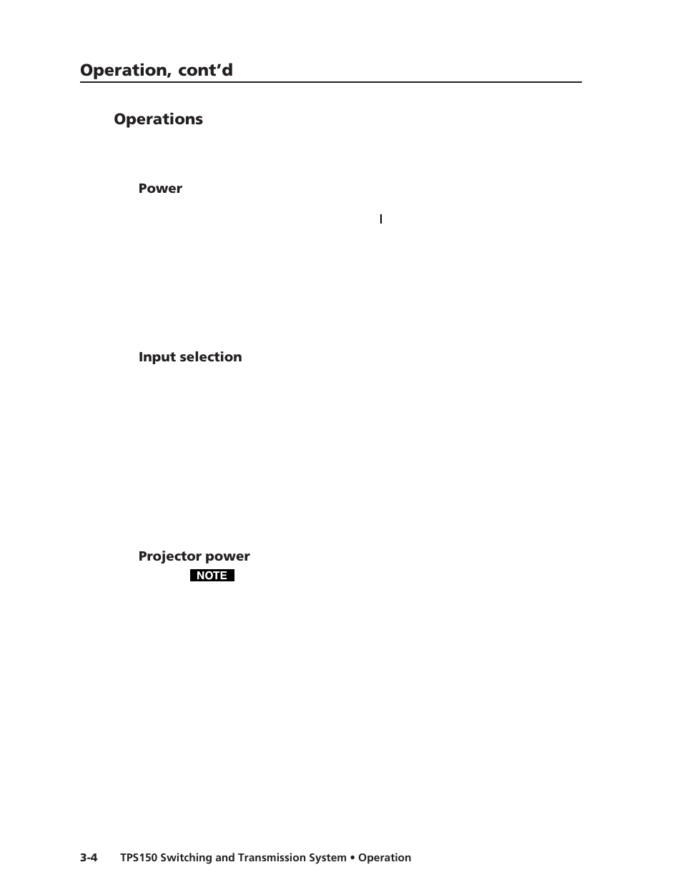 Operation, cont’d, Operations | Extron Electronics TPS150 User Guide User Manual | Page 24 / 54
