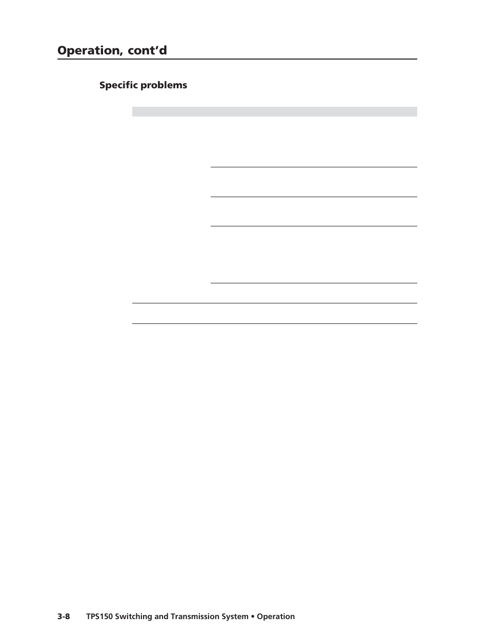 Operation, cont’d, Specific problems | Extron Electronics TPS150 User Guide User Manual | Page 28 / 54