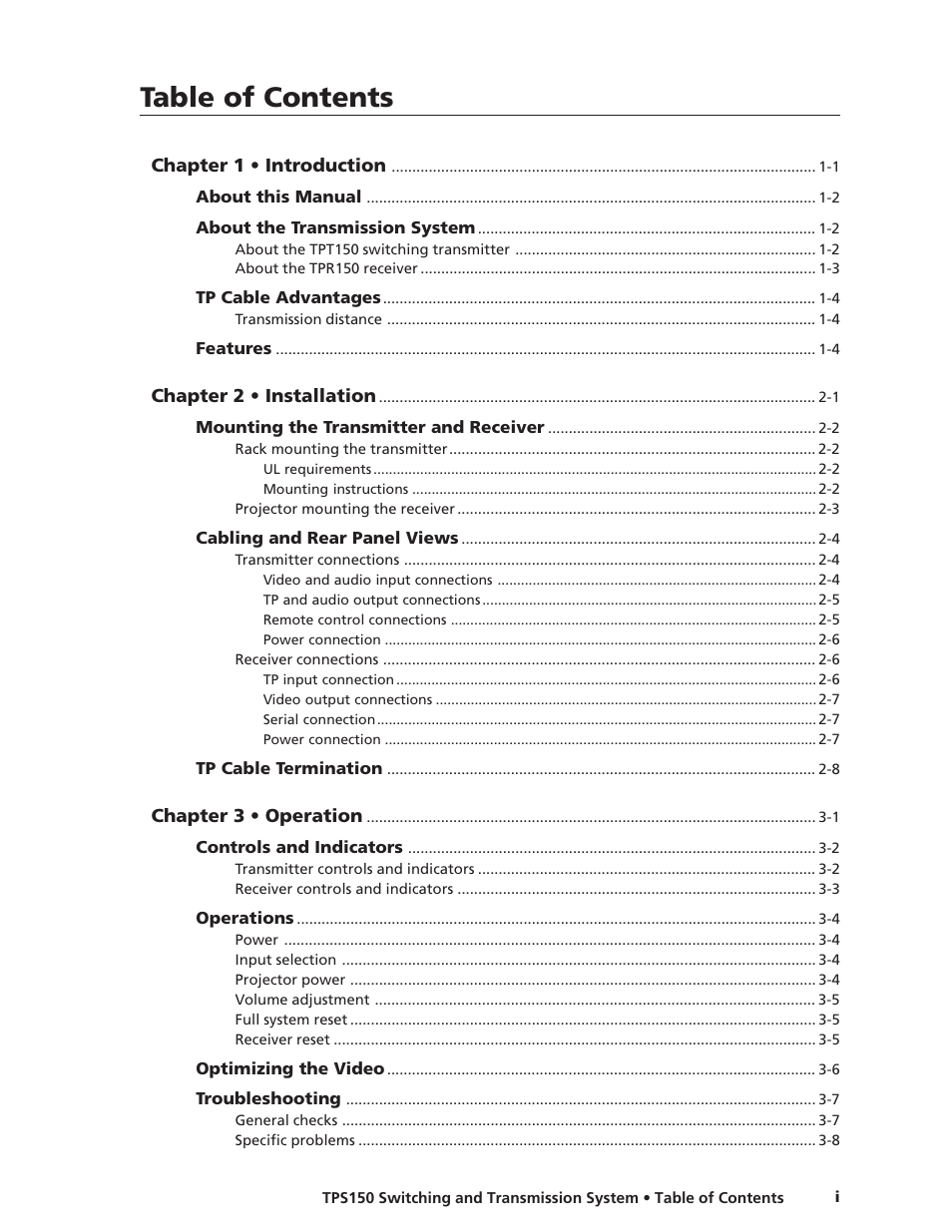 Extron Electronics TPS150 User Guide User Manual | Page 5 / 54