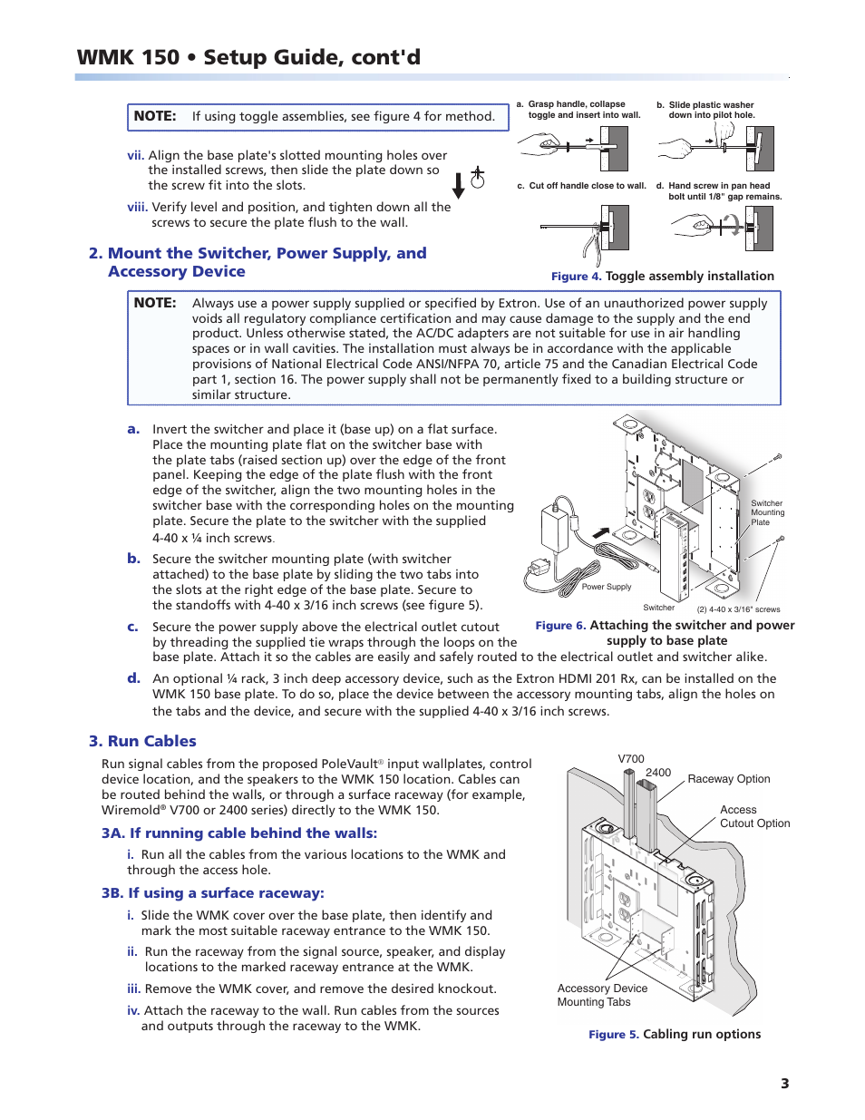 Preliminar y, Wmk 150 • setup guide, cont'd | Extron Electronics WMK 150 User Manual | Page 3 / 6