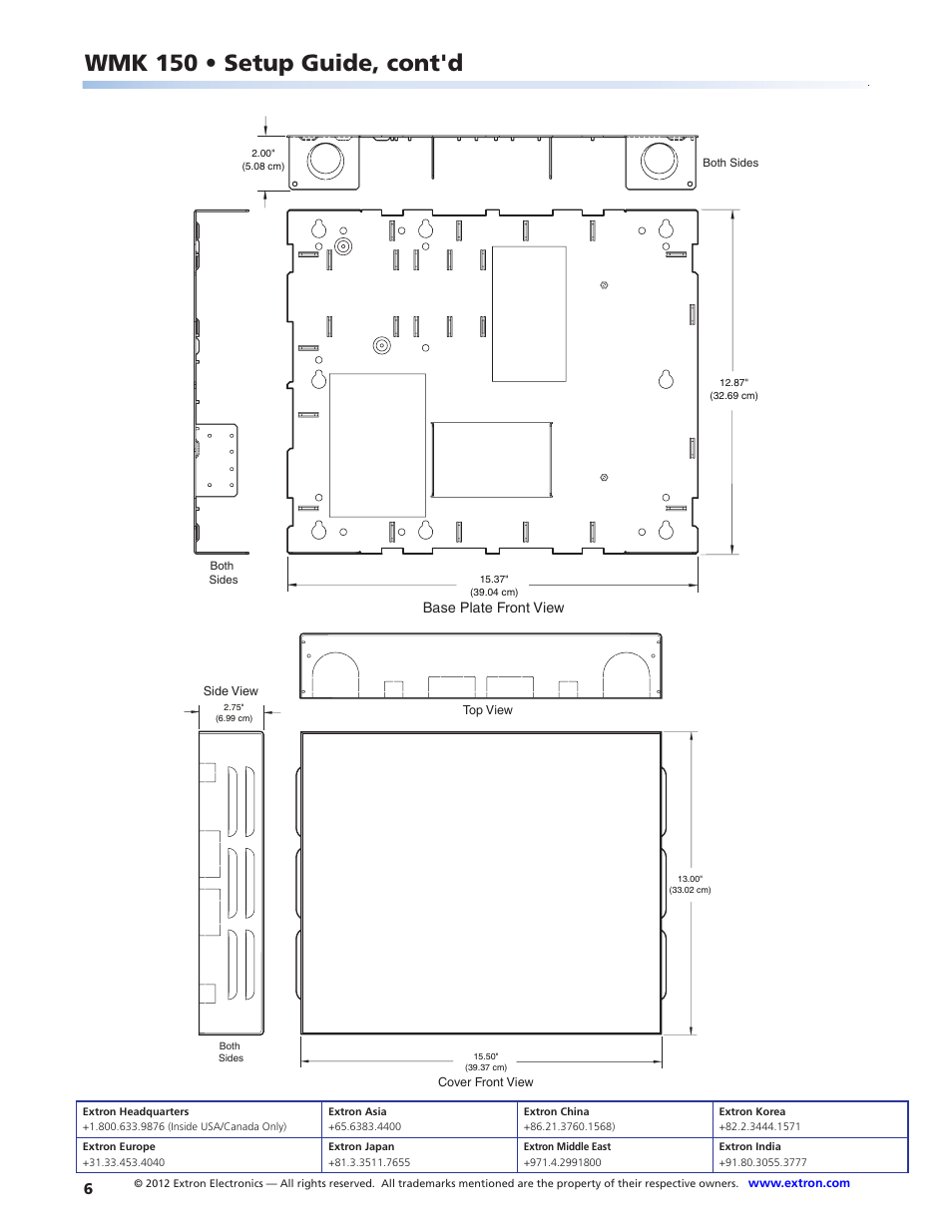 Preliminar y, Wmk 150 • setup guide, cont'd | Extron Electronics WMK 150 User Manual | Page 6 / 6