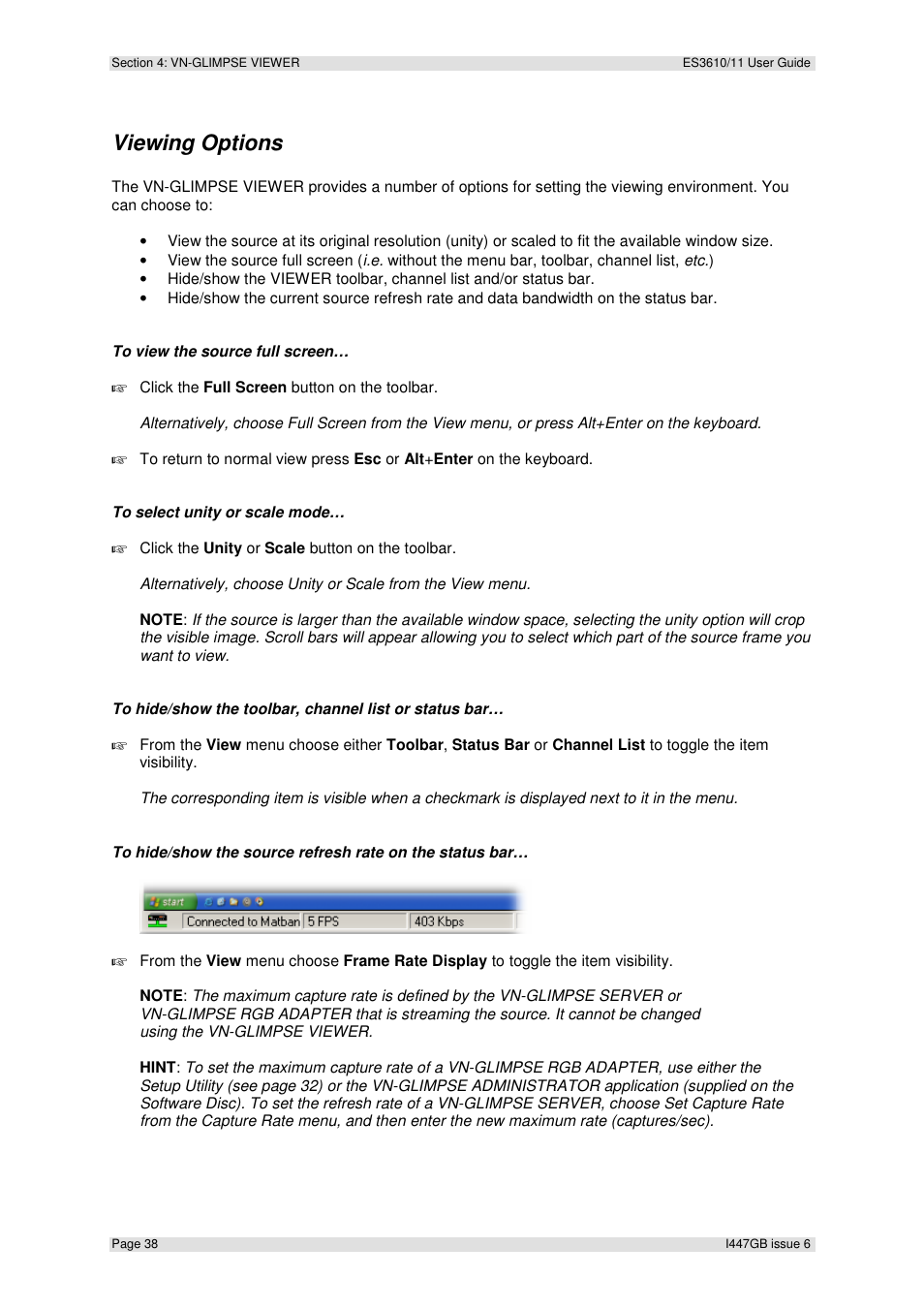 Viewing options | Extron Electronics ES3610_11 User Guide User Manual | Page 38 / 59