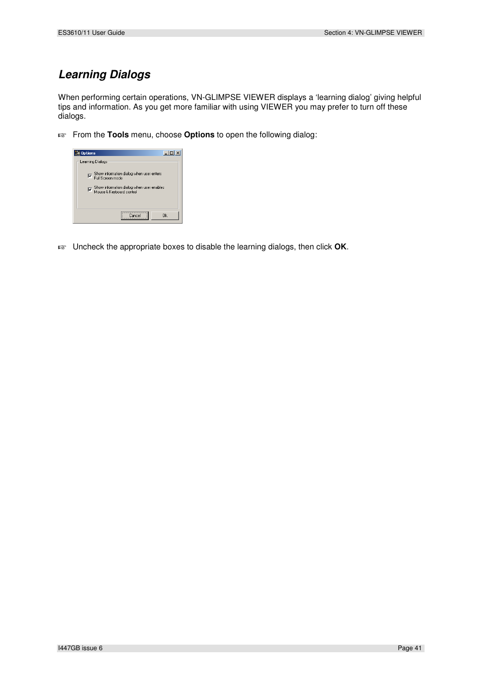 Learning dialogs | Extron Electronics ES3610_11 User Guide User Manual | Page 41 / 59