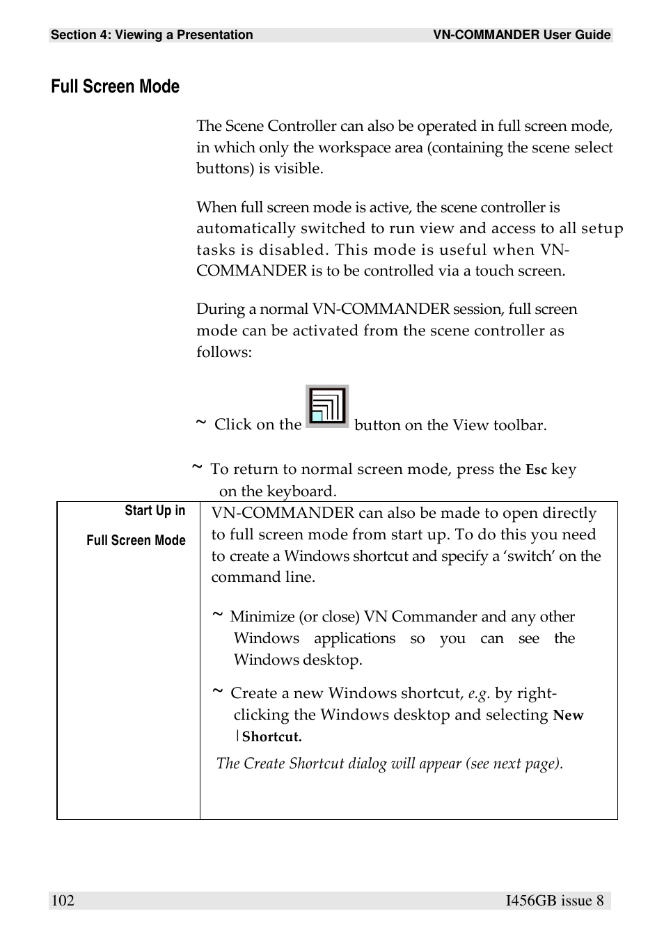 Full screen mode | Extron Electronics VN-COMMANDER User Manual | Page 112 / 155