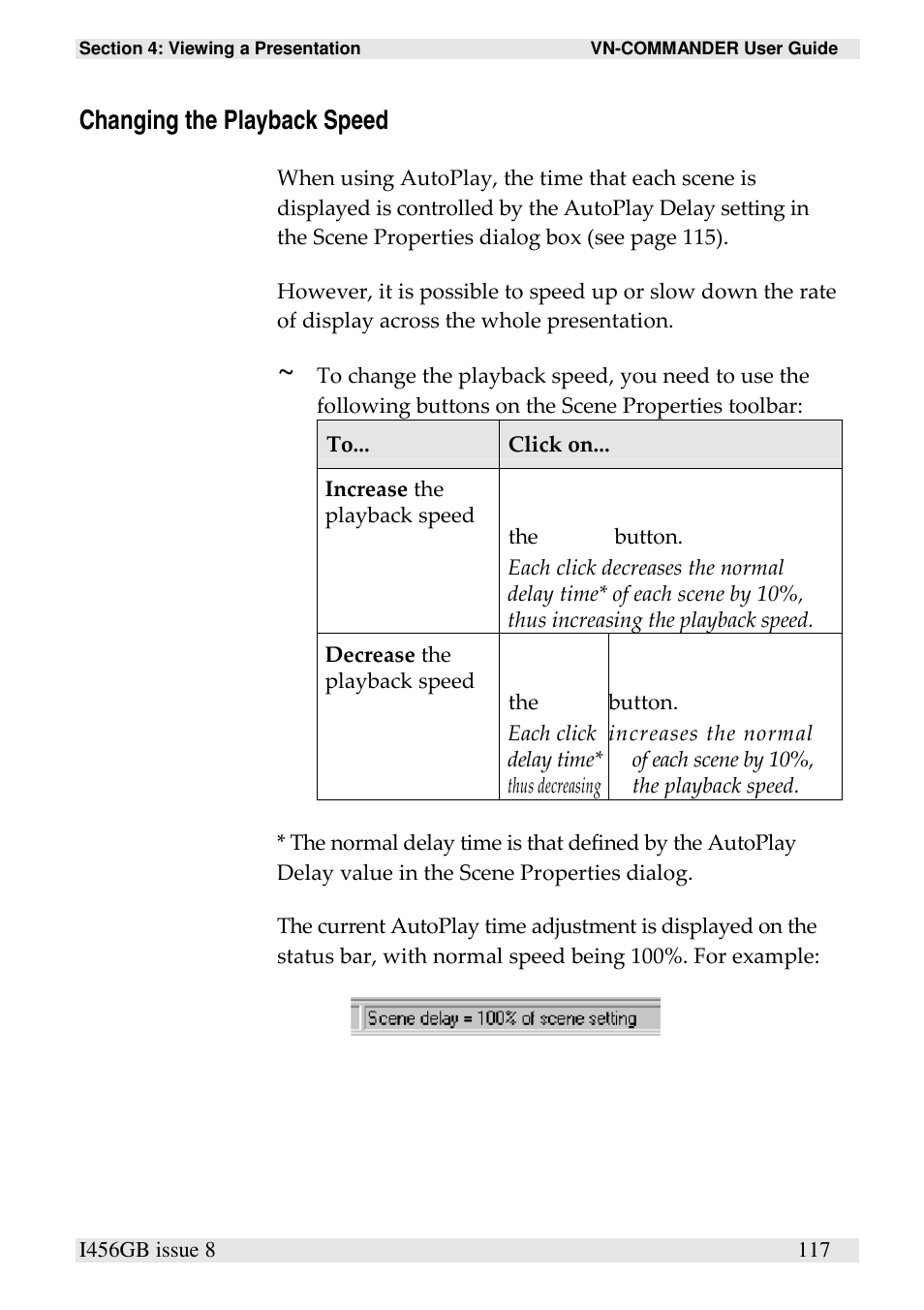 Changing the playback speed | Extron Electronics VN-COMMANDER User Manual | Page 127 / 155