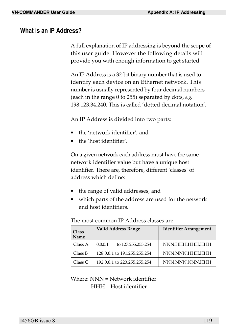 What is an ip address | Extron Electronics VN-COMMANDER User Manual | Page 129 / 155