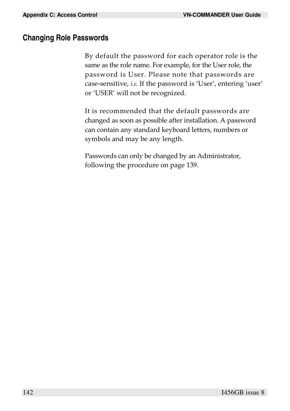 Changing role passwords | Extron Electronics VN-COMMANDER User Manual | Page 152 / 155