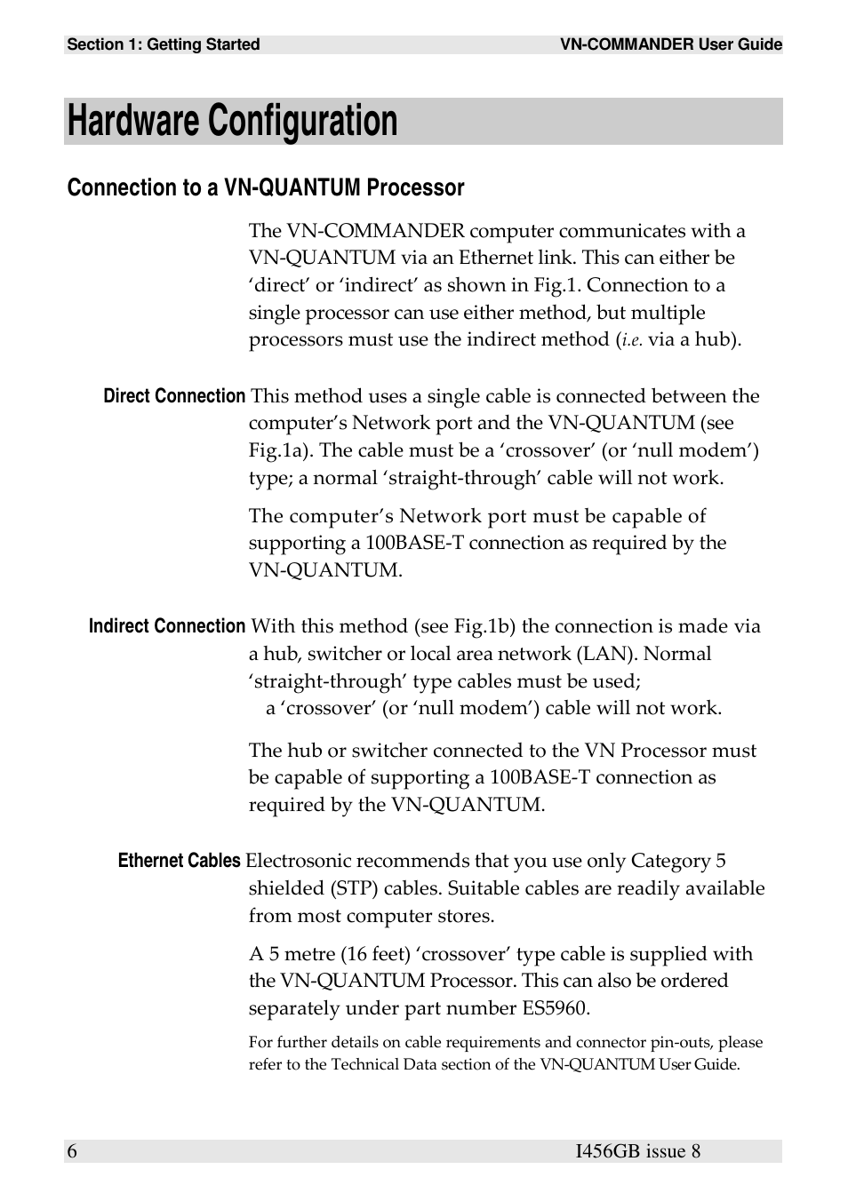 Hardware configuration, Connection to a vn-quantum processor | Extron Electronics VN-COMMANDER User Manual | Page 16 / 155