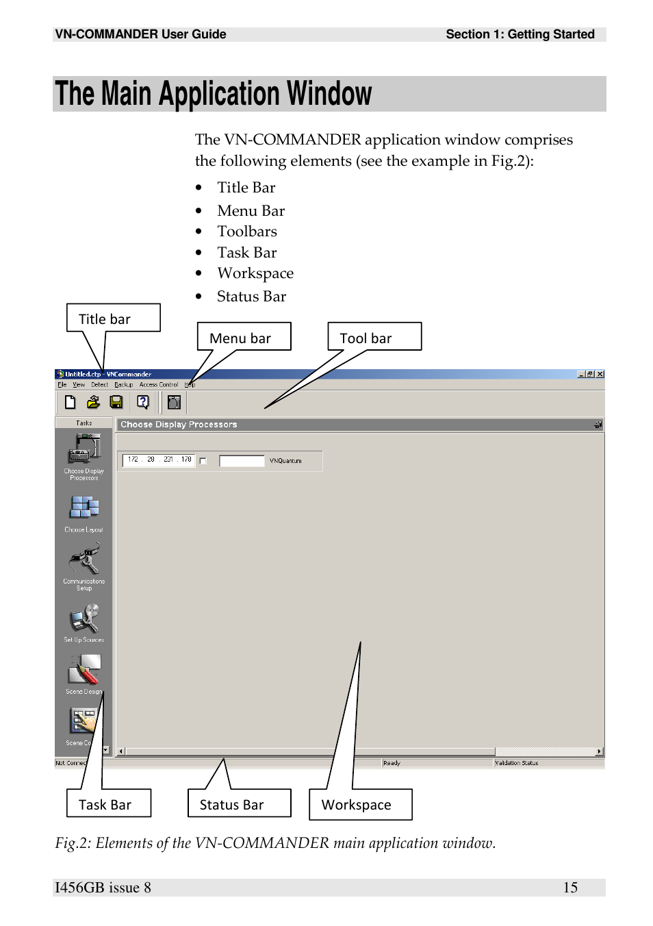 The main application window | Extron Electronics VN-COMMANDER User Manual | Page 25 / 155