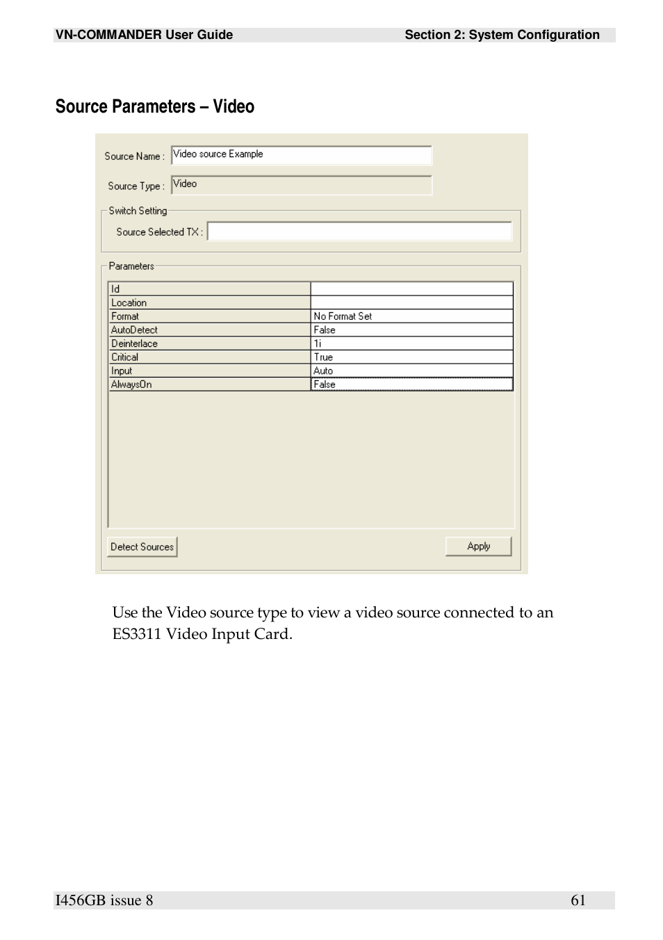 Source parameters – video | Extron Electronics VN-COMMANDER User Manual | Page 71 / 155