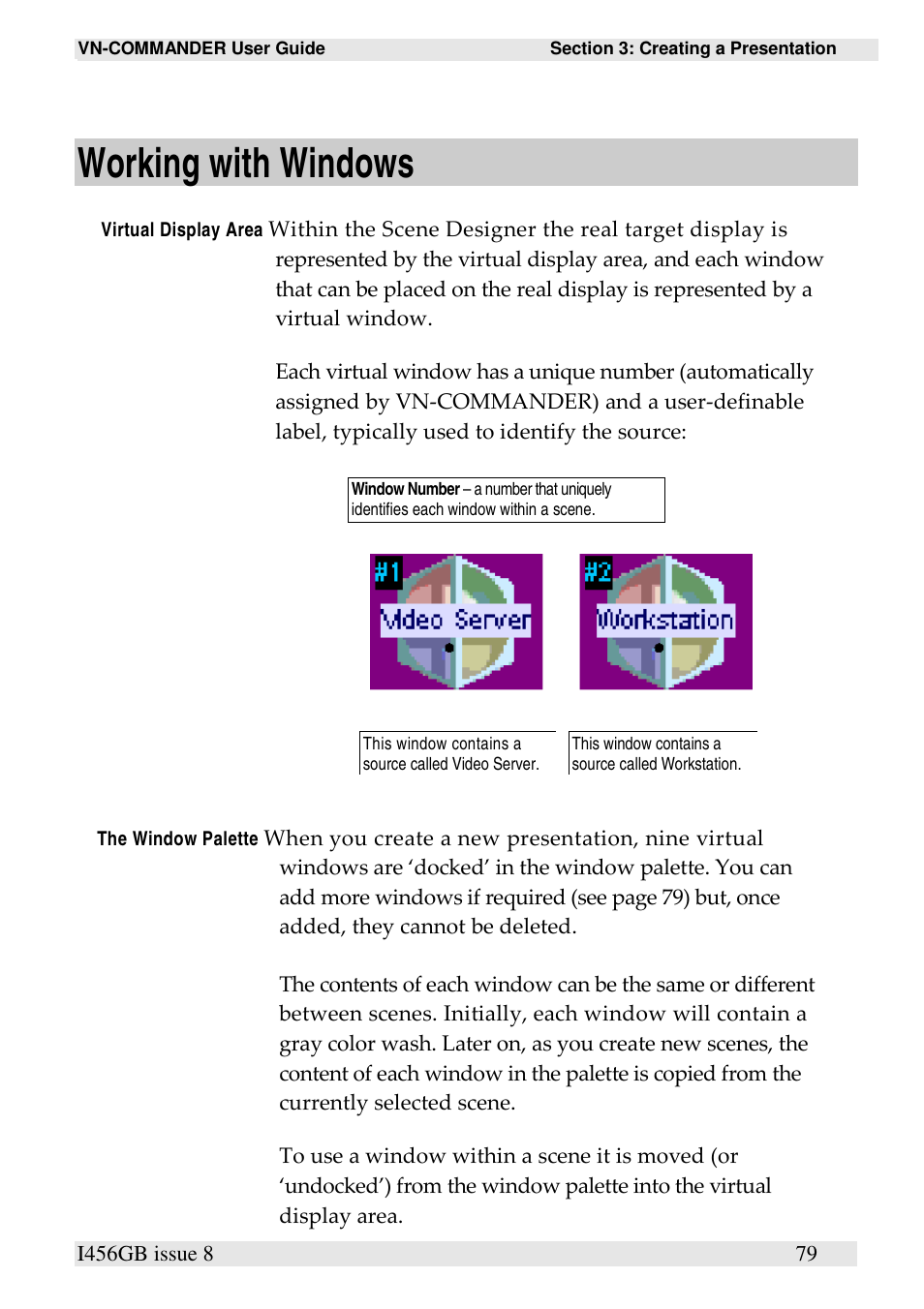 Working with windows | Extron Electronics VN-COMMANDER User Manual | Page 89 / 155