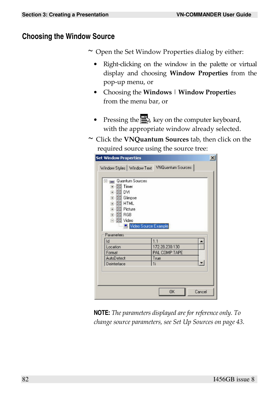 Choosing the window source | Extron Electronics VN-COMMANDER User Manual | Page 92 / 155