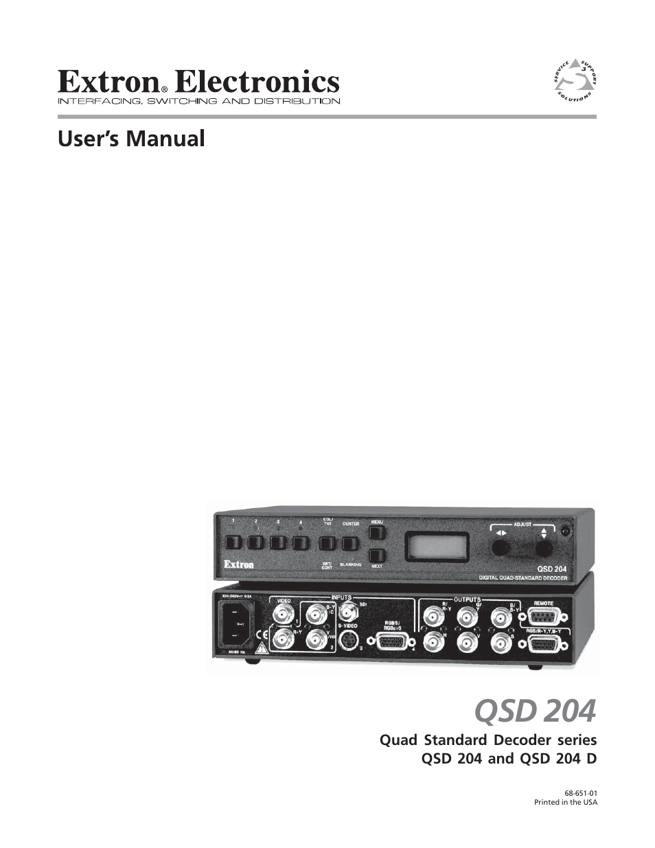 Extron Electronics QSD 204_204D User Guide User Manual | 48 pages