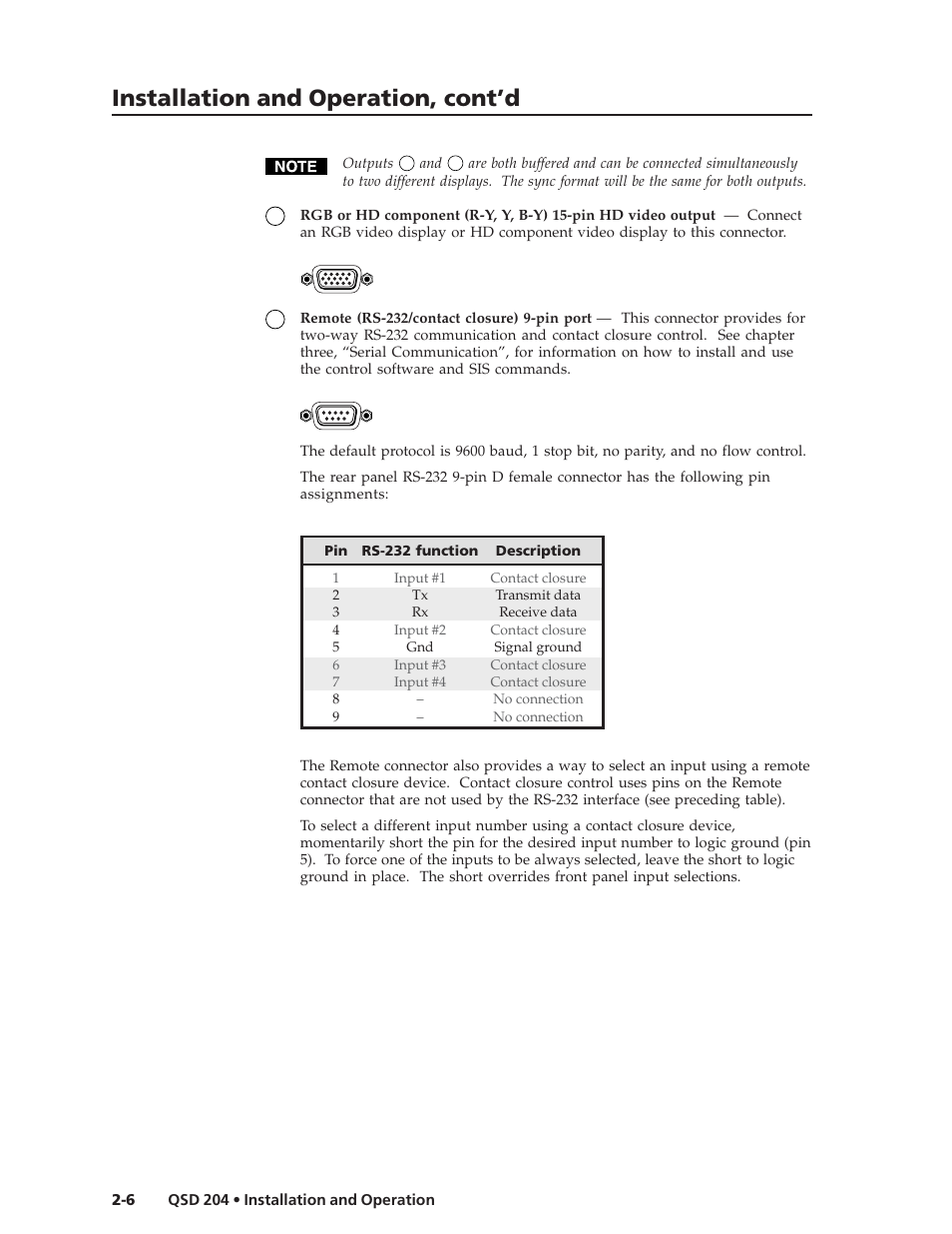 Installation and operation, cont’d | Extron Electronics QSD 204_204D User Guide User Manual | Page 18 / 48