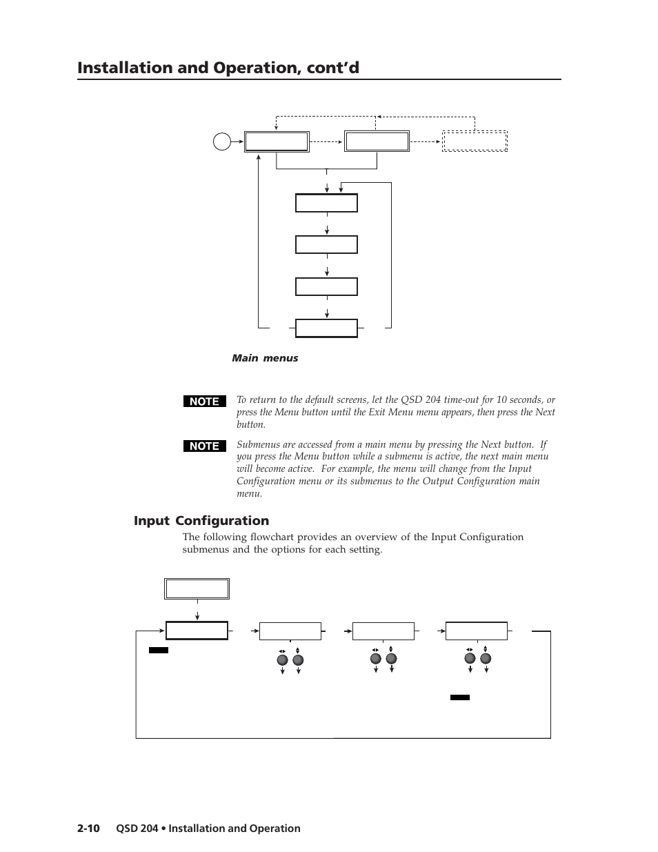 Installation and operation, cont’d, Input configuration | Extron Electronics QSD 204_204D User Guide User Manual | Page 22 / 48