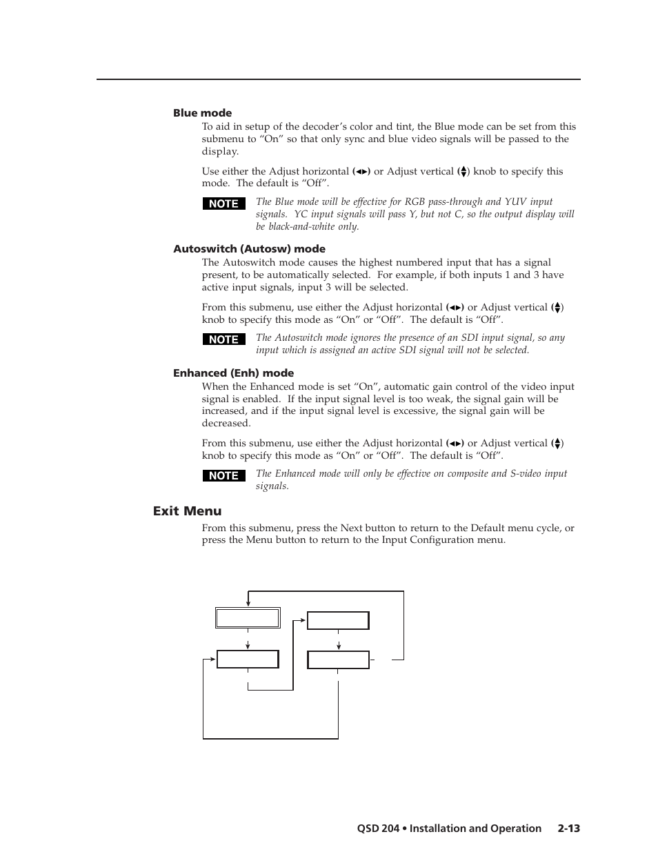 Exit menu | Extron Electronics QSD 204_204D User Guide User Manual | Page 25 / 48