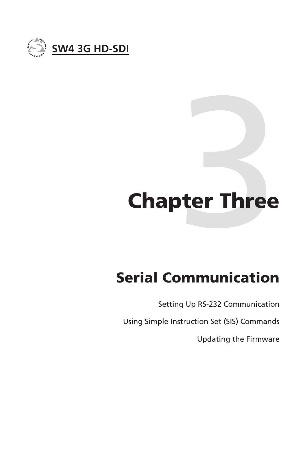 Chapter three, Serial communication, Chapter three • serial communication | Extron Electronics SW4 3G HD-SDI User Guide User Manual | Page 25 / 42