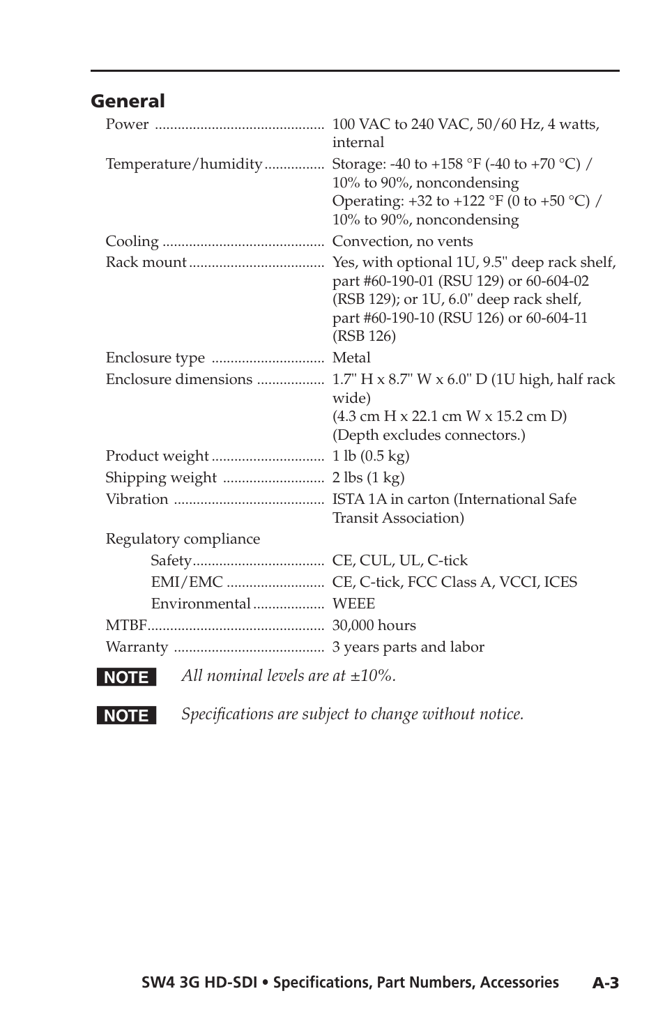 General | Extron Electronics SW4 3G HD-SDI User Guide User Manual | Page 39 / 42