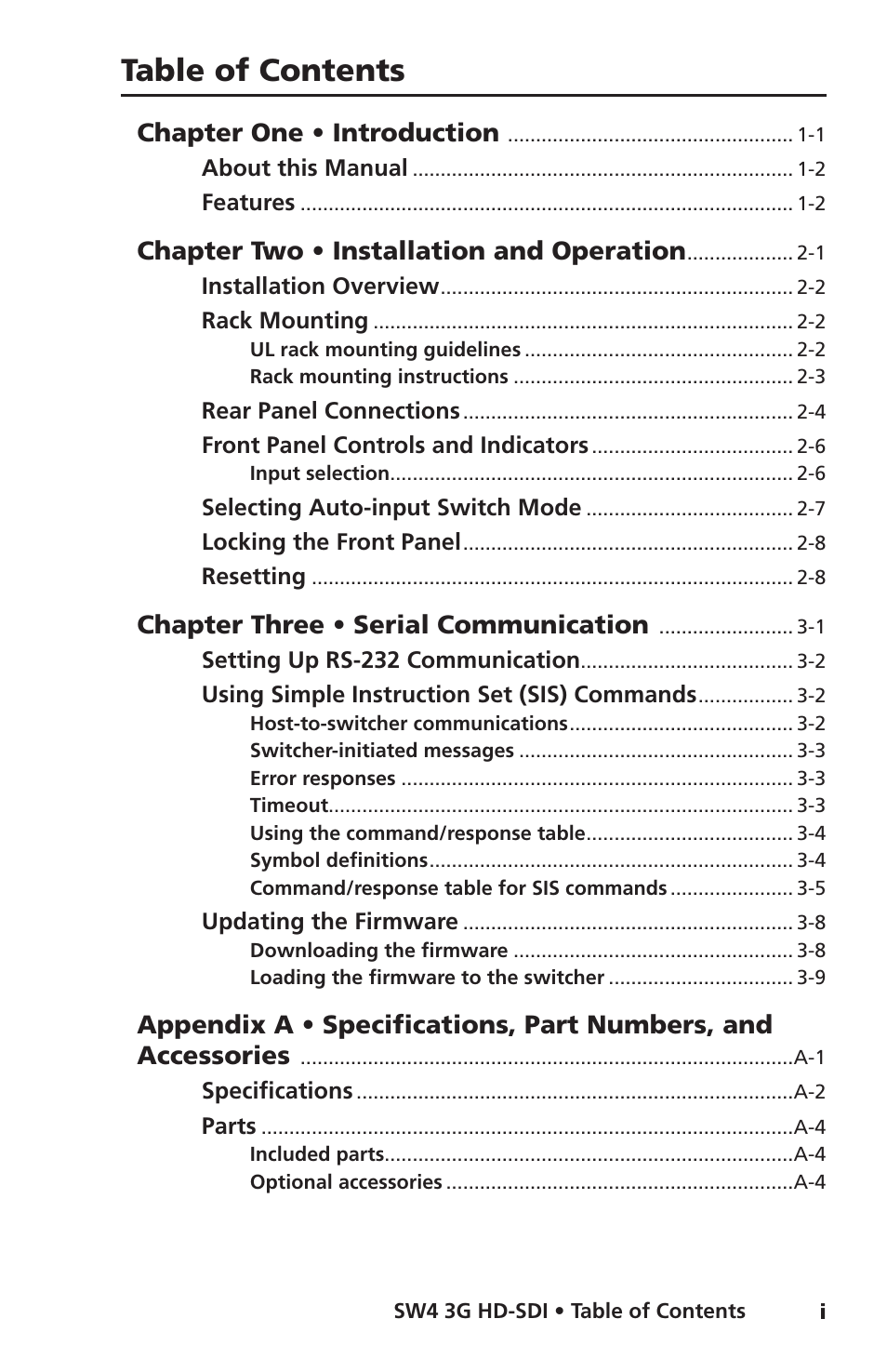 Extron Electronics SW4 3G HD-SDI User Guide User Manual | Page 9 / 42