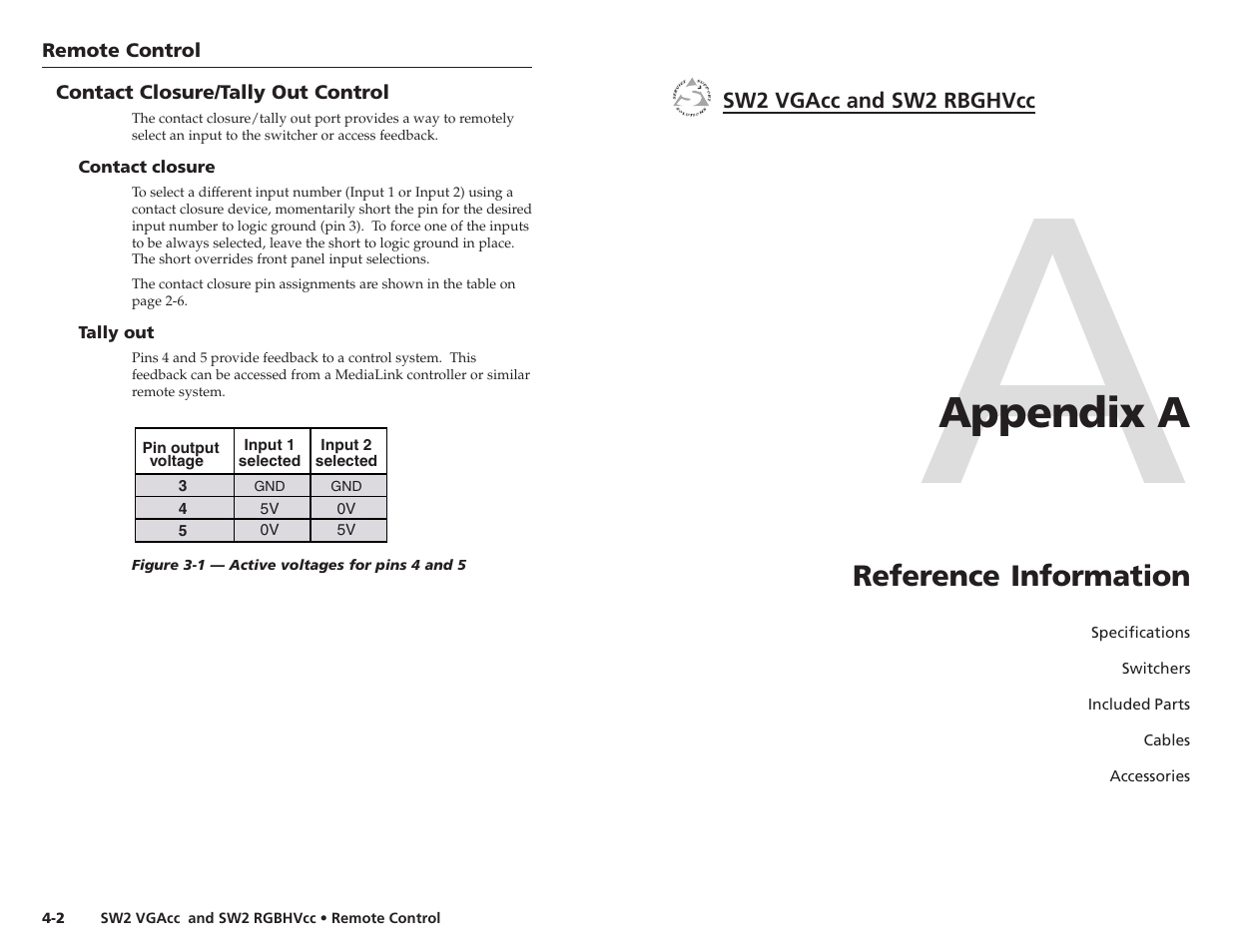 Appendix a | Extron Electronics SW2 RGBHVcc User Guide User Manual | Page 13 / 15