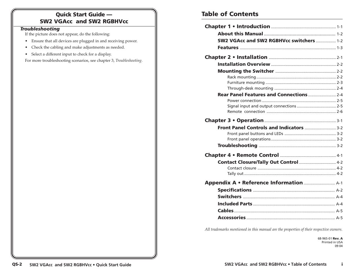 Extron Electronics SW2 RGBHVcc User Guide User Manual | Page 4 / 15