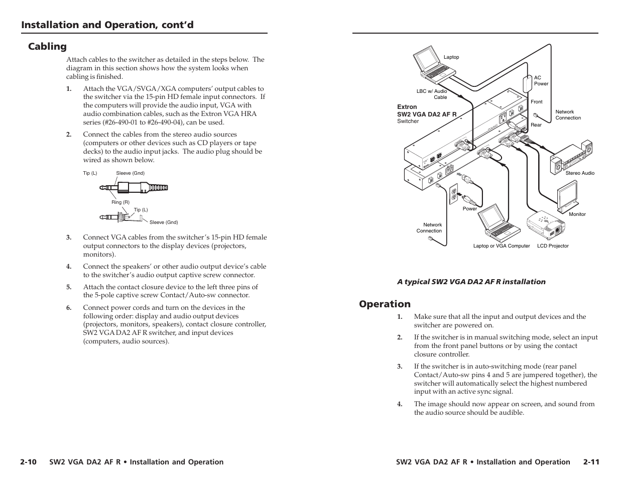 Extron Electronics SW2 VGA DA2 AF R User Guide Rev. A User Manual | Page 10 / 17