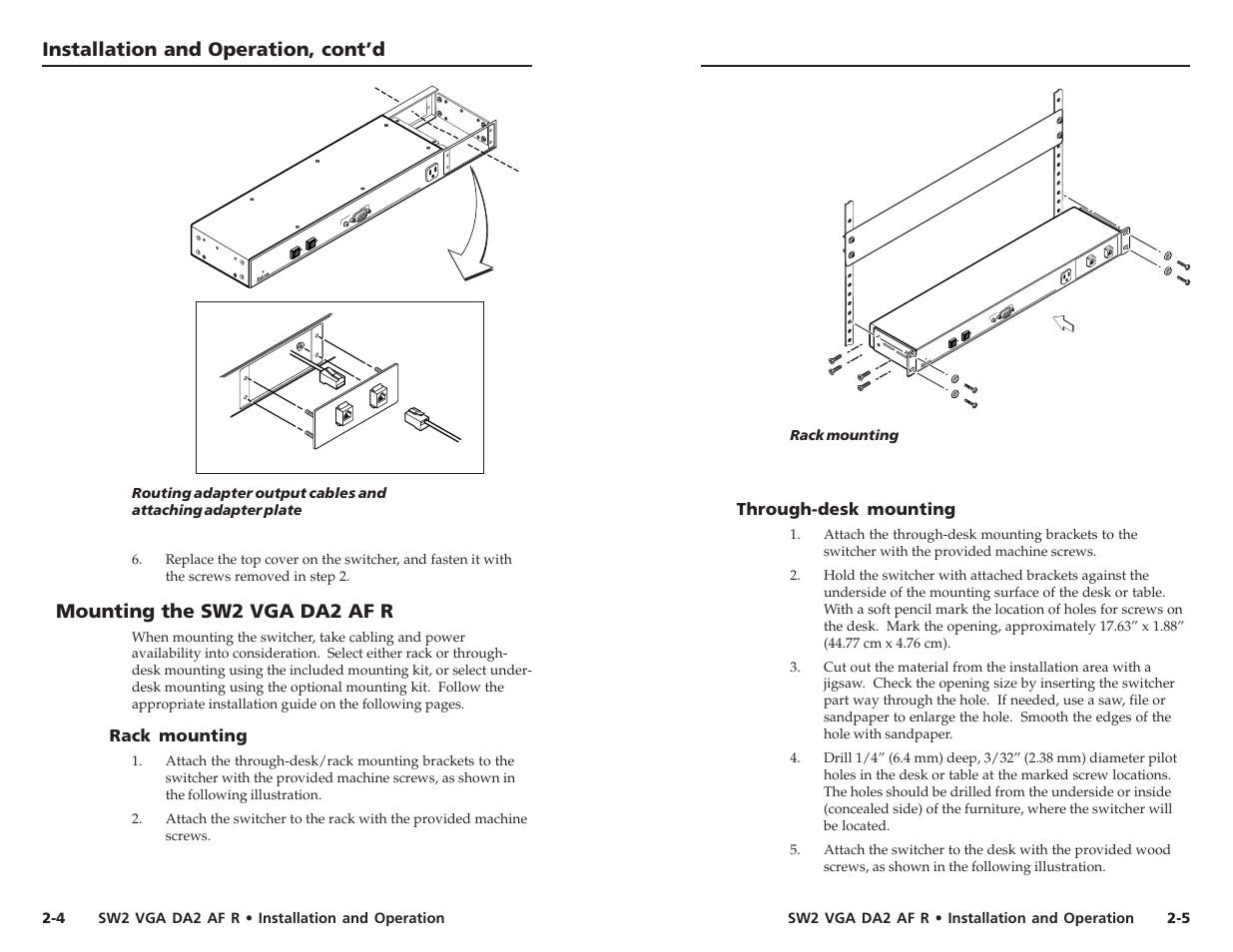 Extron Electronics SW2 VGA DA2 AF R User Guide Rev. B User Manual | Page 7 / 16
