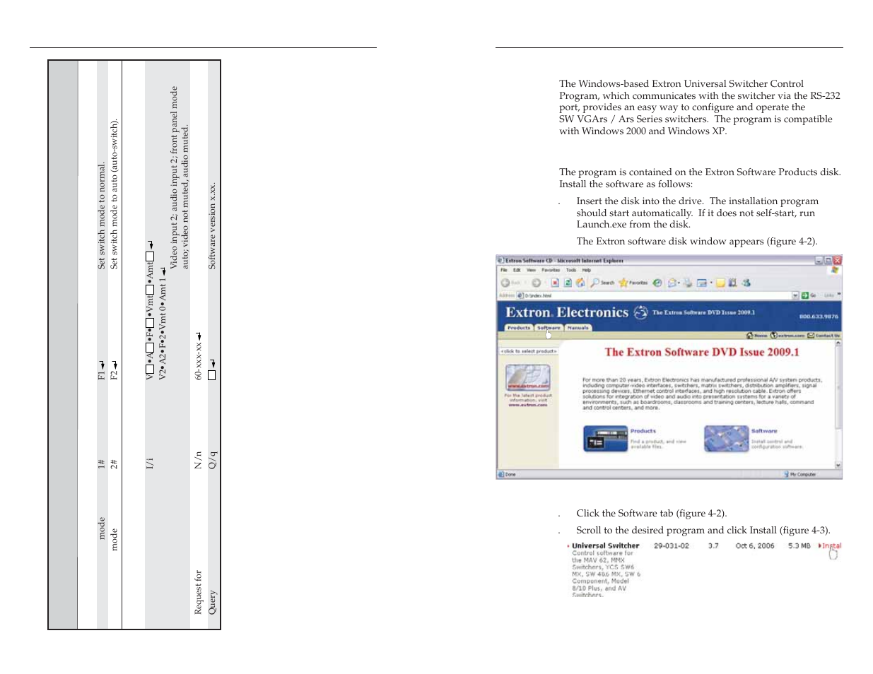 Windows-based program control, Installing the software, Installing the software -7 | Remote control, cont’d | Extron Electronics SW VGA_Ars Series User Guide User Manual | Page 20 / 28