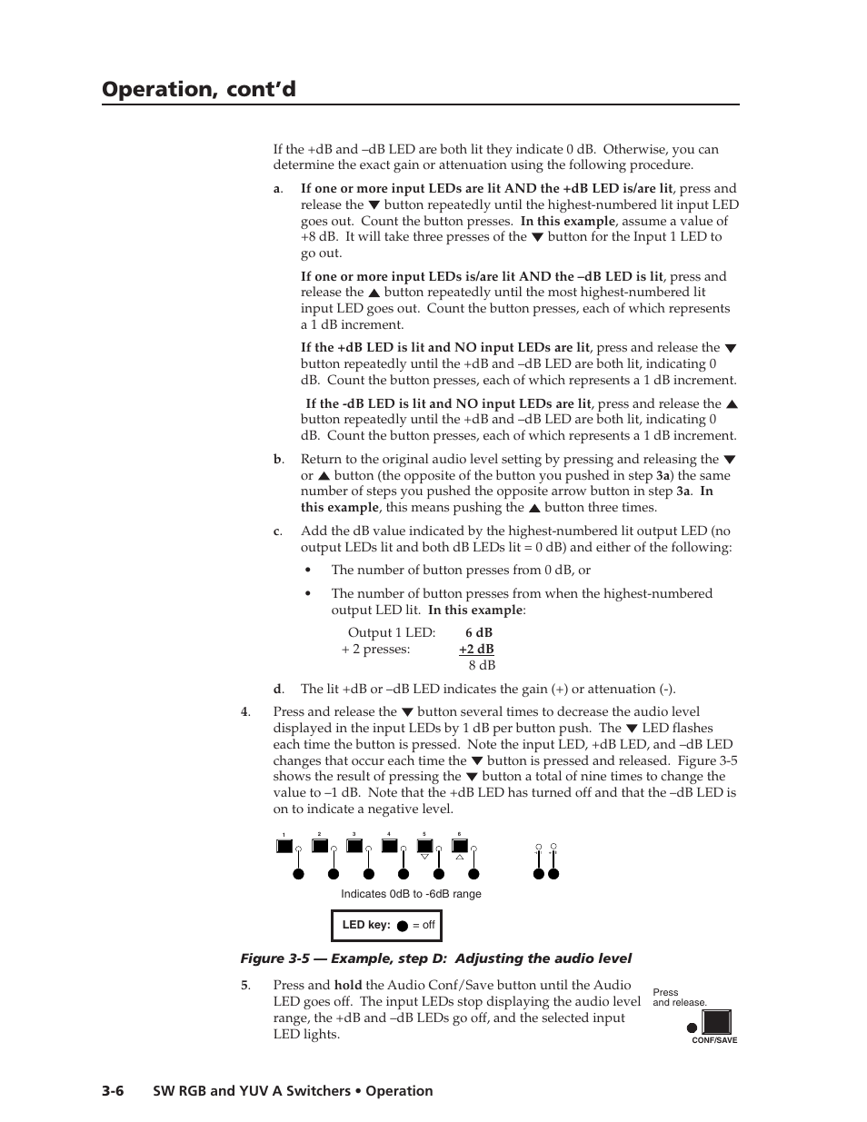 Operation, cont’d | Extron Electronics SW YUV A Series User Guide User Manual | Page 26 / 44