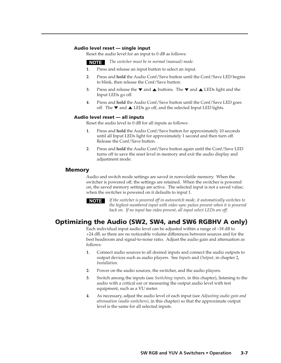 Extron Electronics SW YUV A Series User Guide User Manual | Page 27 / 44