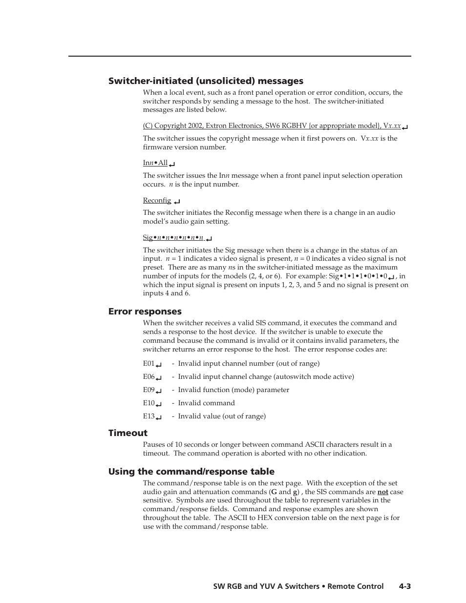 Extron Electronics SW YUV A Series User Guide User Manual | Page 31 / 44