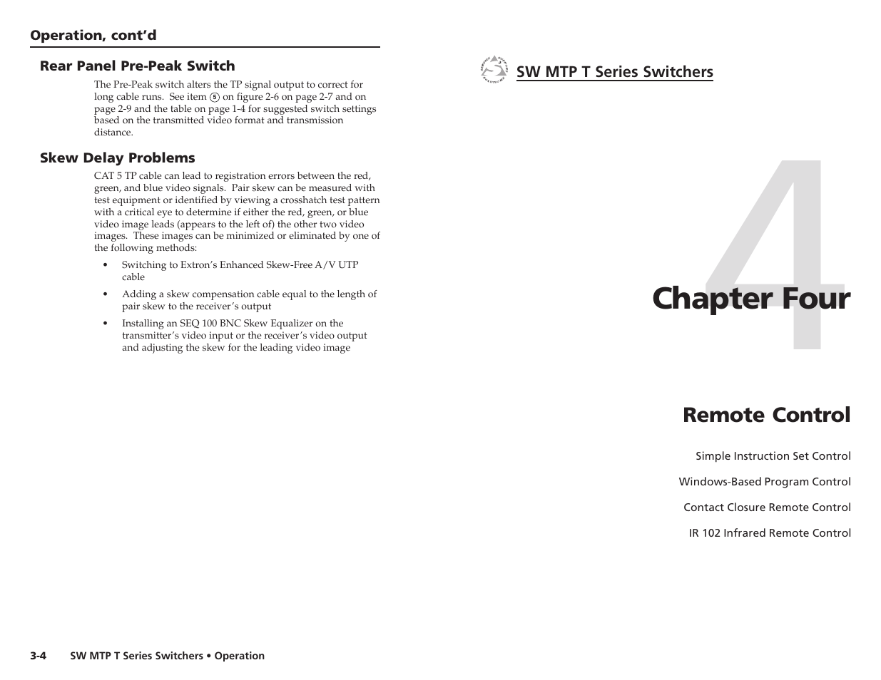 Chapter four | Extron Electronics SW MTP T Series User Guide User Manual | Page 15 / 25