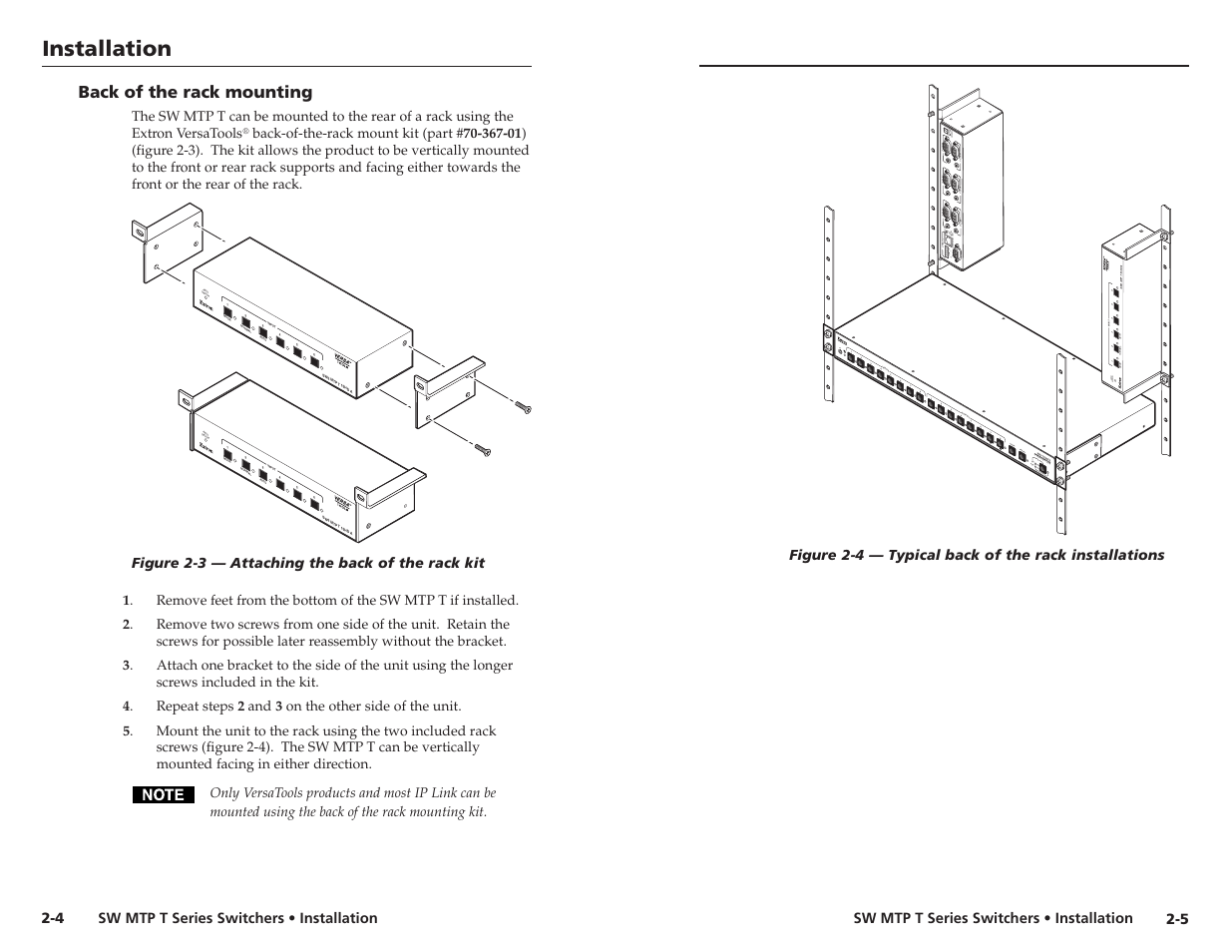 Installation | Extron Electronics SW MTP T Series User Guide User Manual | Page 9 / 25