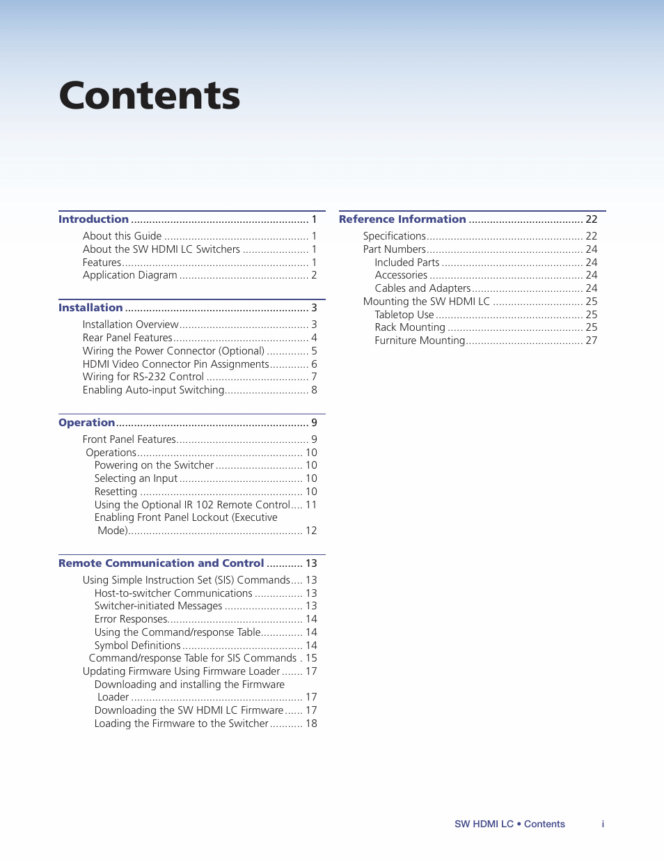 Extron Electronics SW HDMI LC User Guide User Manual | Page 5 / 36