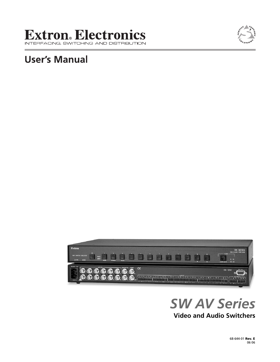 Extron Electronics SW AV Series User Guide User Manual | 50 pages