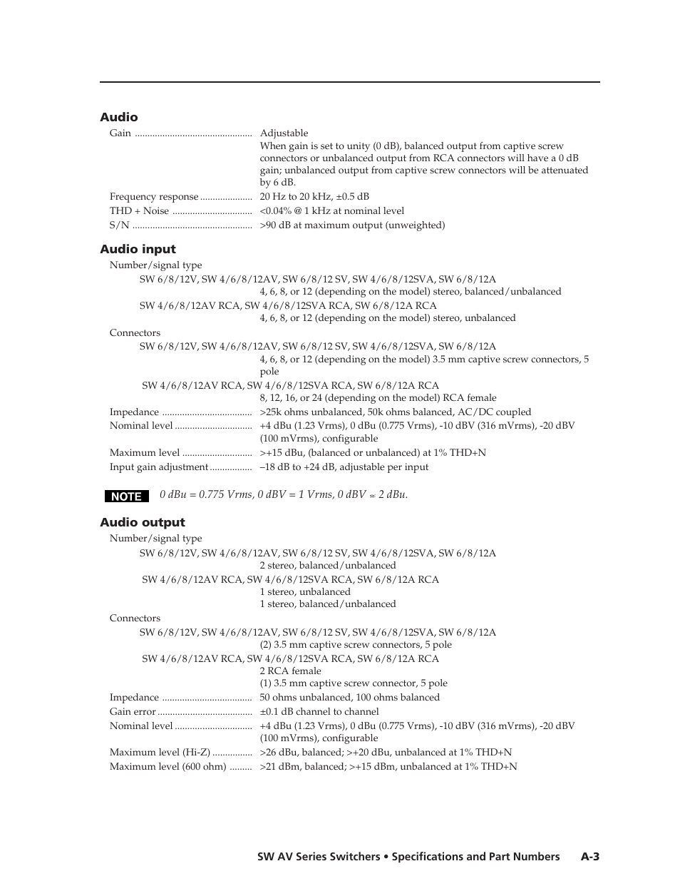 Extron Electronics SW AV Series User Guide User Manual | Page 45 / 50