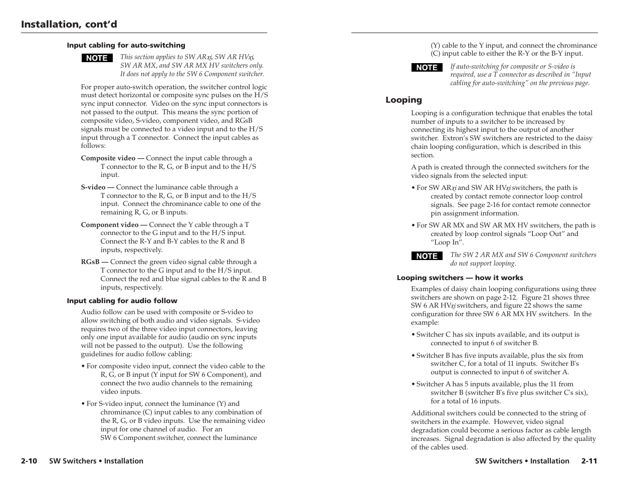 Installation, cont’d | Extron Electronics SW 2_4 ARxi User Guide User Manual | Page 12 / 31