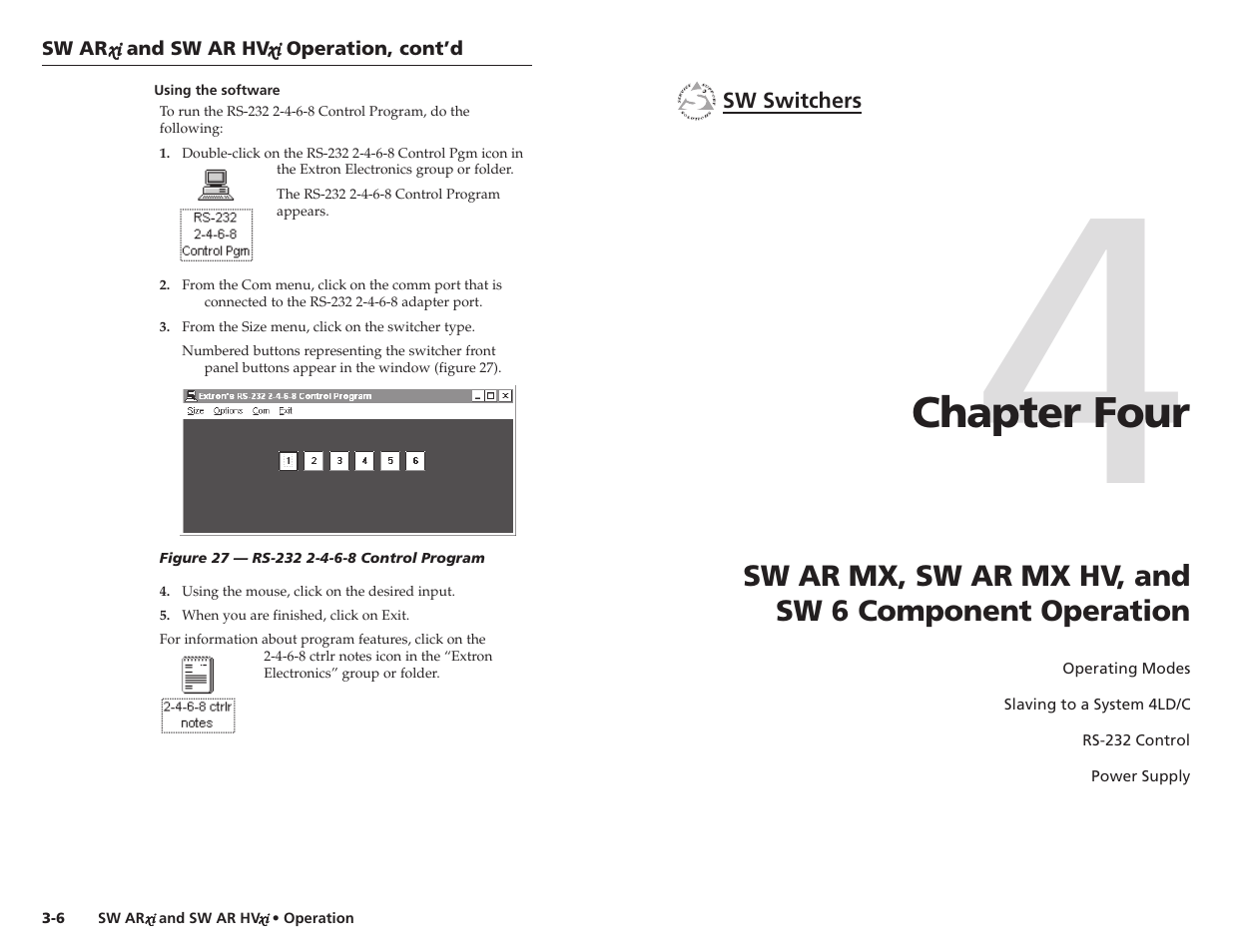 Chapter four | Extron Electronics SW 2_4 ARxi User Guide User Manual | Page 19 / 31