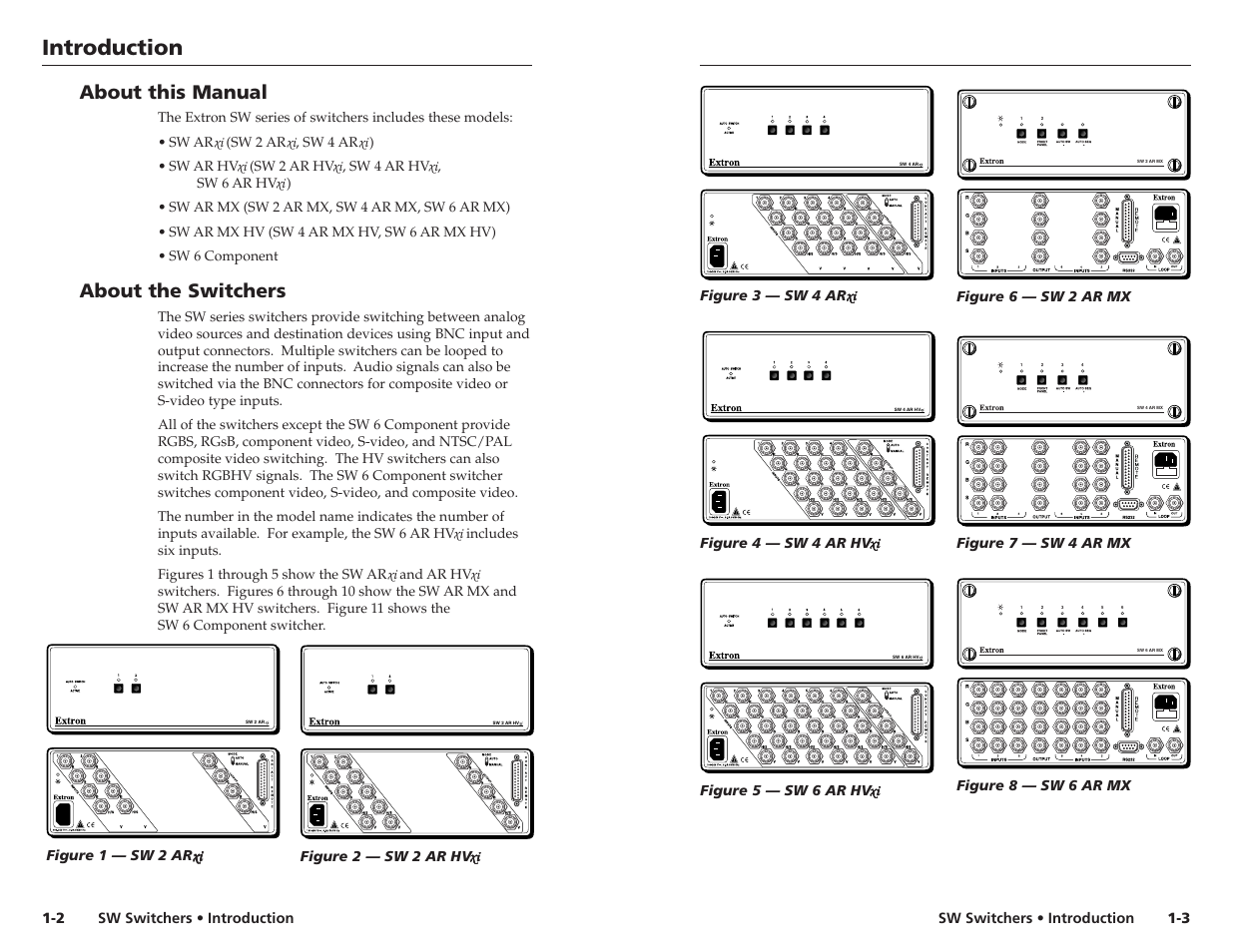 Introduction, About this manual, About the switchers | Extron Electronics SW 2_4 ARxi User Guide User Manual | Page 5 / 31