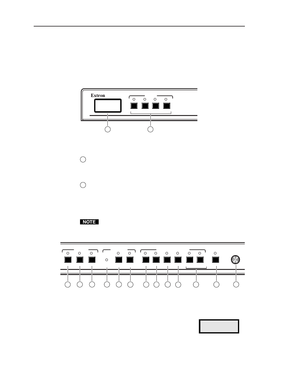 Operation, Front panel controls and indicators, Input selection controls and indicators | Extron Electronics SVS 100 User Guide User Manual | Page 20 / 48