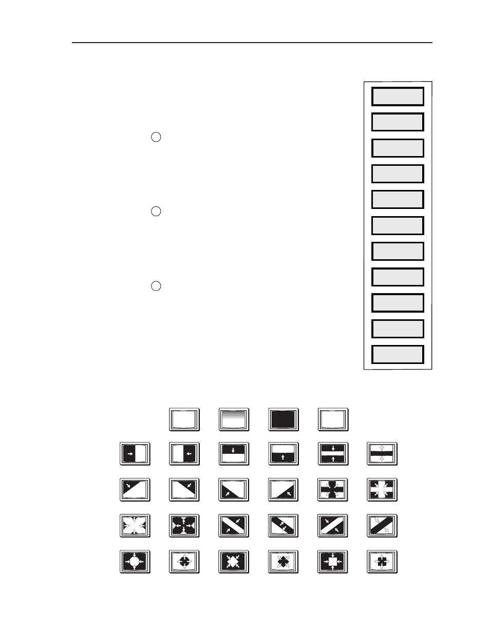 Effects controls and indicators, Table a –– effect menus | Extron Electronics SVS 100 User Guide User Manual | Page 21 / 48