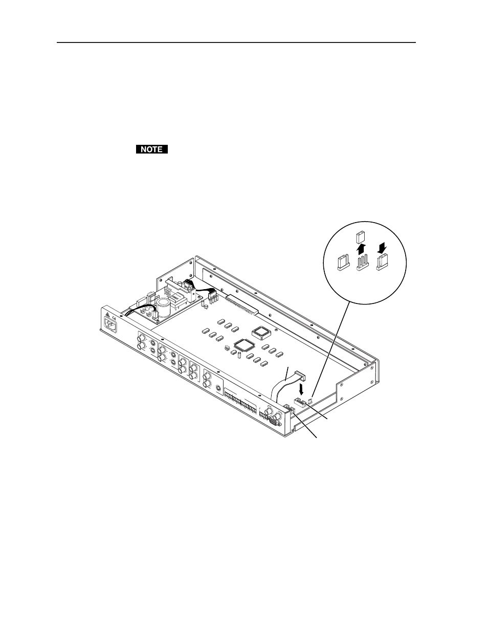 Reference information, cont’d, Relocating the ribbon cable and setting the jumper, Replacing the top cover | Svs 100 appendix a-4, Rs-232 pin connector, Rs-422 pin connector ribbon cable | Extron Electronics SVS 100 User Guide User Manual | Page 42 / 48