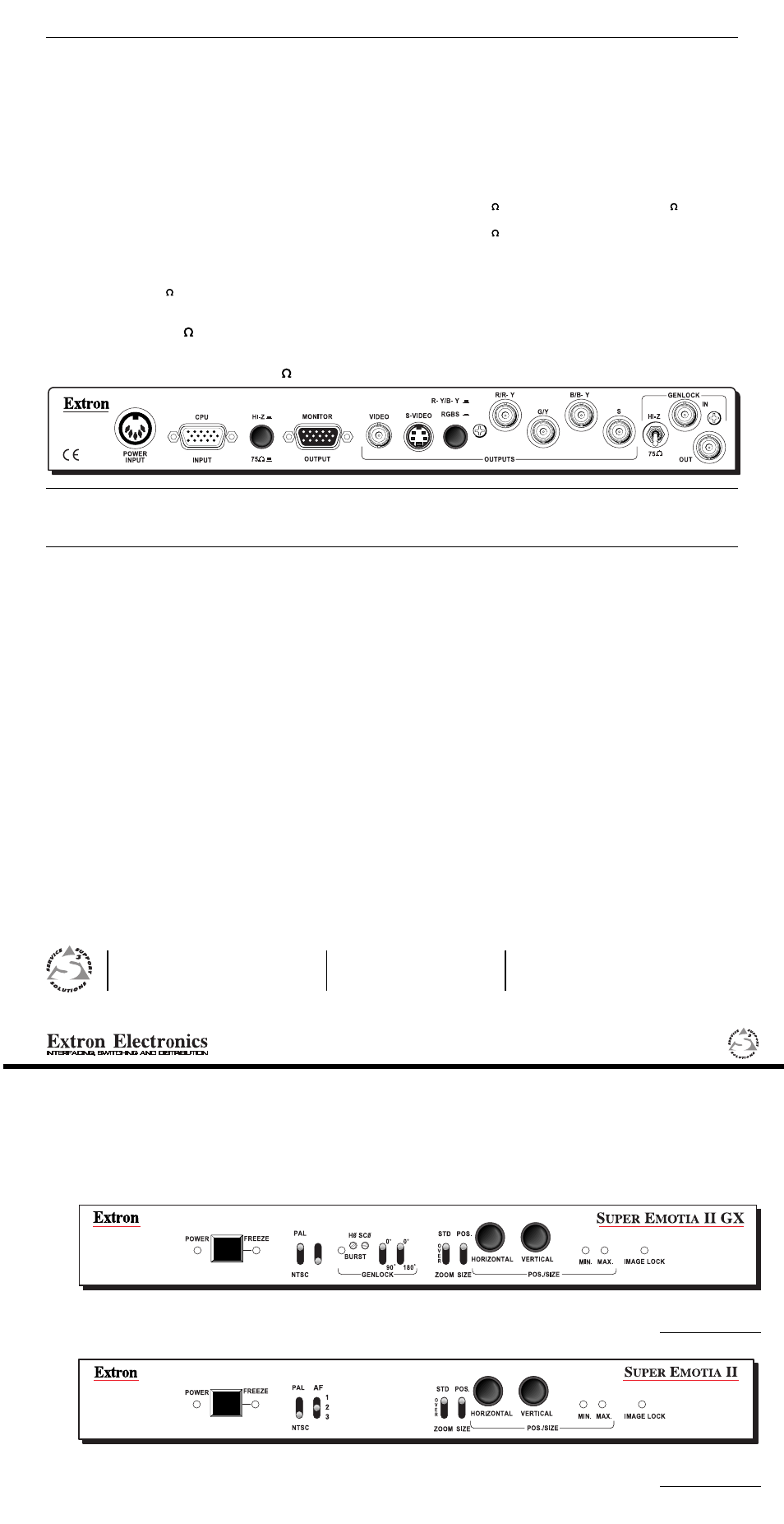 Ii gx scan converter with genlock, Ii scan converter, User’s guide | Specifications | Extron Electronics SUPER EMOTIA II Scan Converter User Guide User Manual | Page 2 / 2