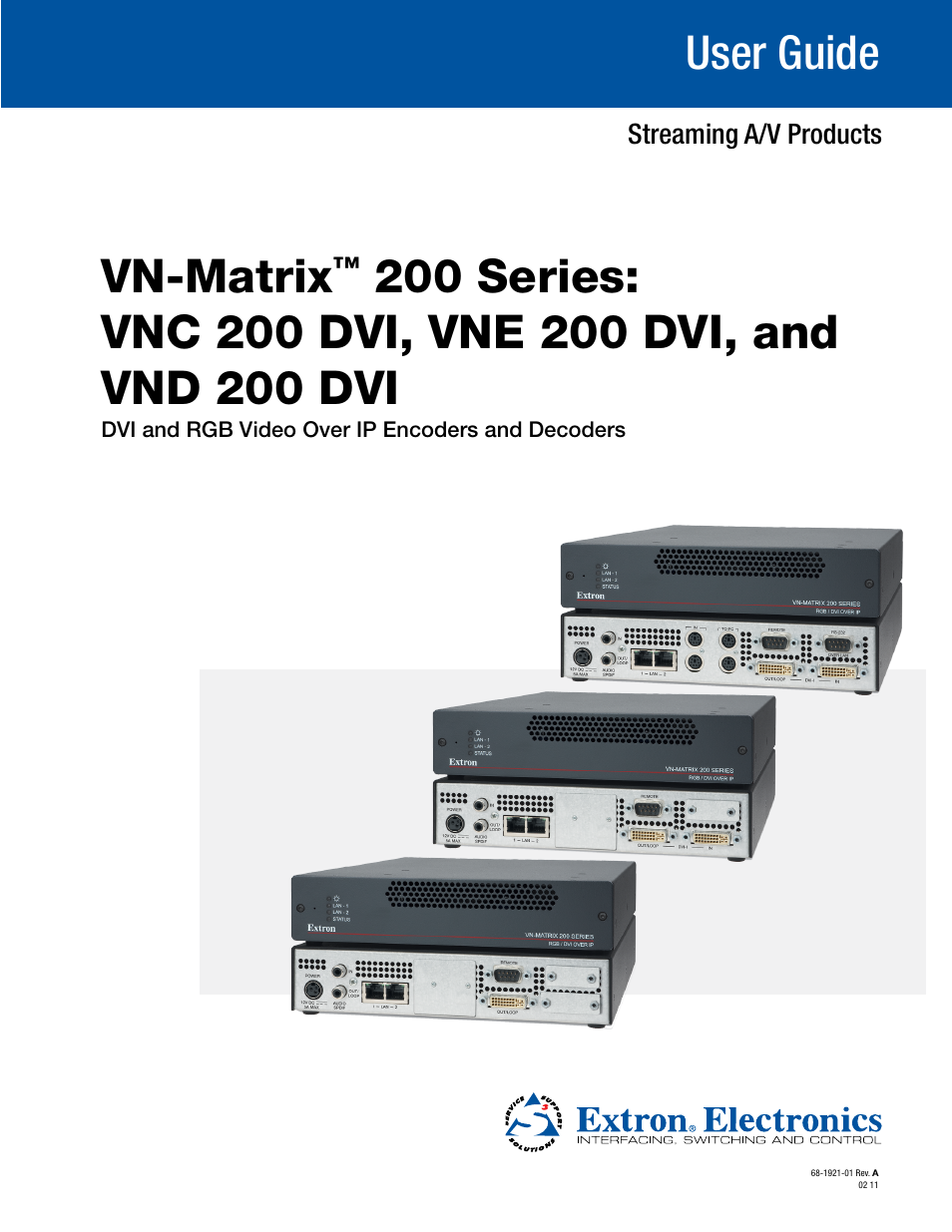 Extron Electronics VN-Matrix 200 Series User Manual | 123 pages