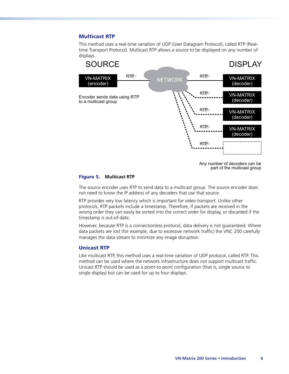 Source display, Network | Extron Electronics VN-Matrix 200 Series User Manual | Page 11 / 123